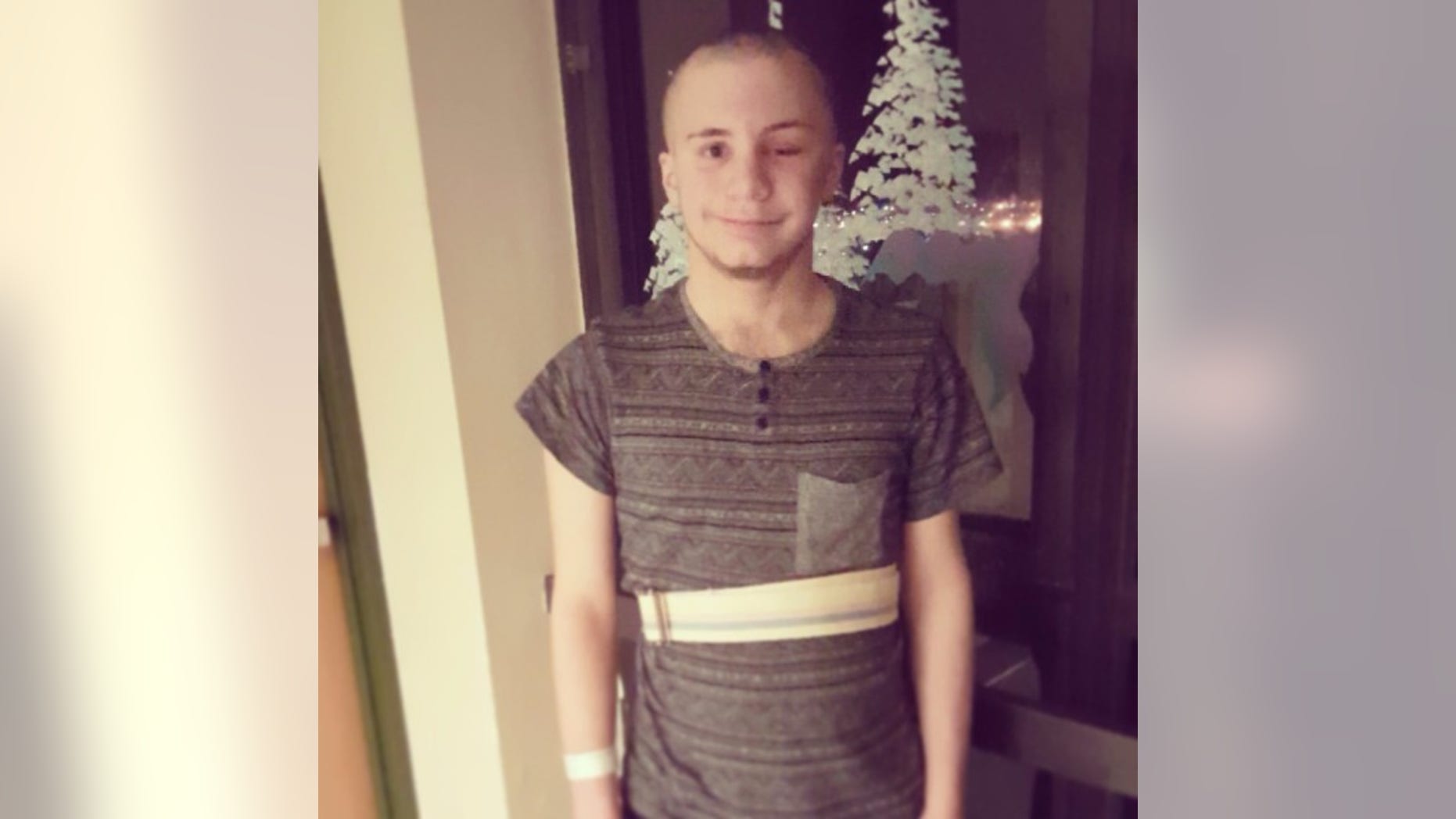 Skylar Fish, of Renton, Washington, pictured here, had to be rushed to the hospital after suffering a brain bleed. He had been participating in "The Duct Tape Challenge."