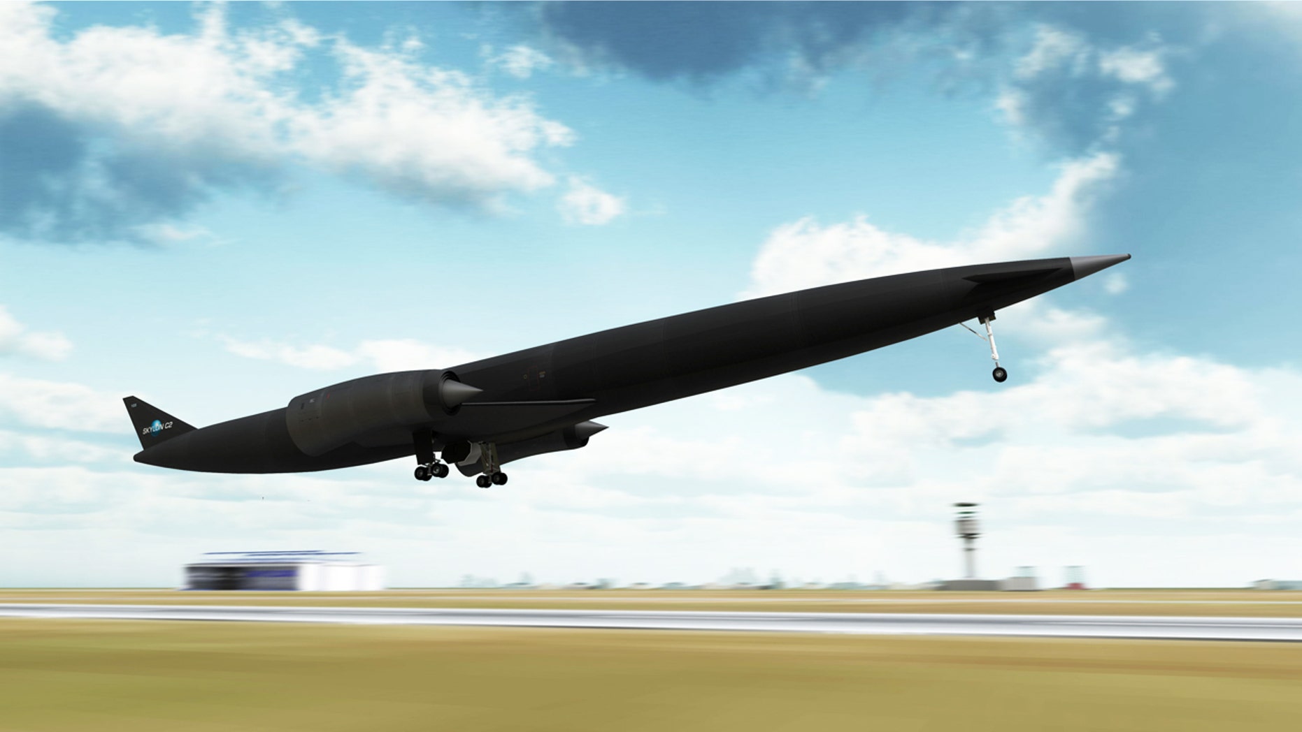 A rendering of the Skylon plane, designed to house the revolutionary new engine.