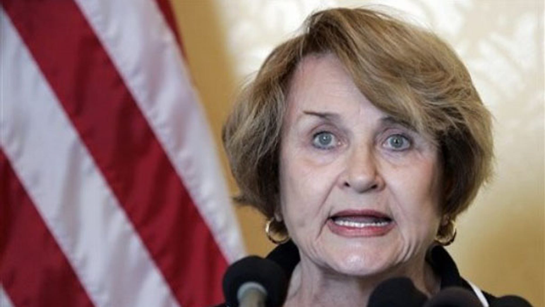 In this Aug. 12, 2009, photo, Rep. Louise Slaughter speaks during a news conference on health care on Capitol Hill. (AP Photo)