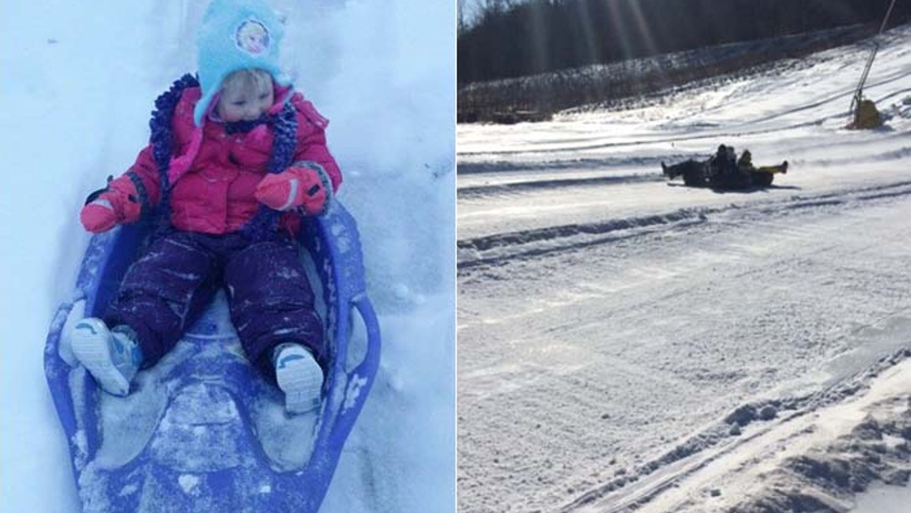 Kids in Dubuque, Iowa, like Ava Van Walbeek, 2, won't be sledding on public property under a new ordinance. (Courtesy: Micole Van Walbeek, Natasha Sayles)