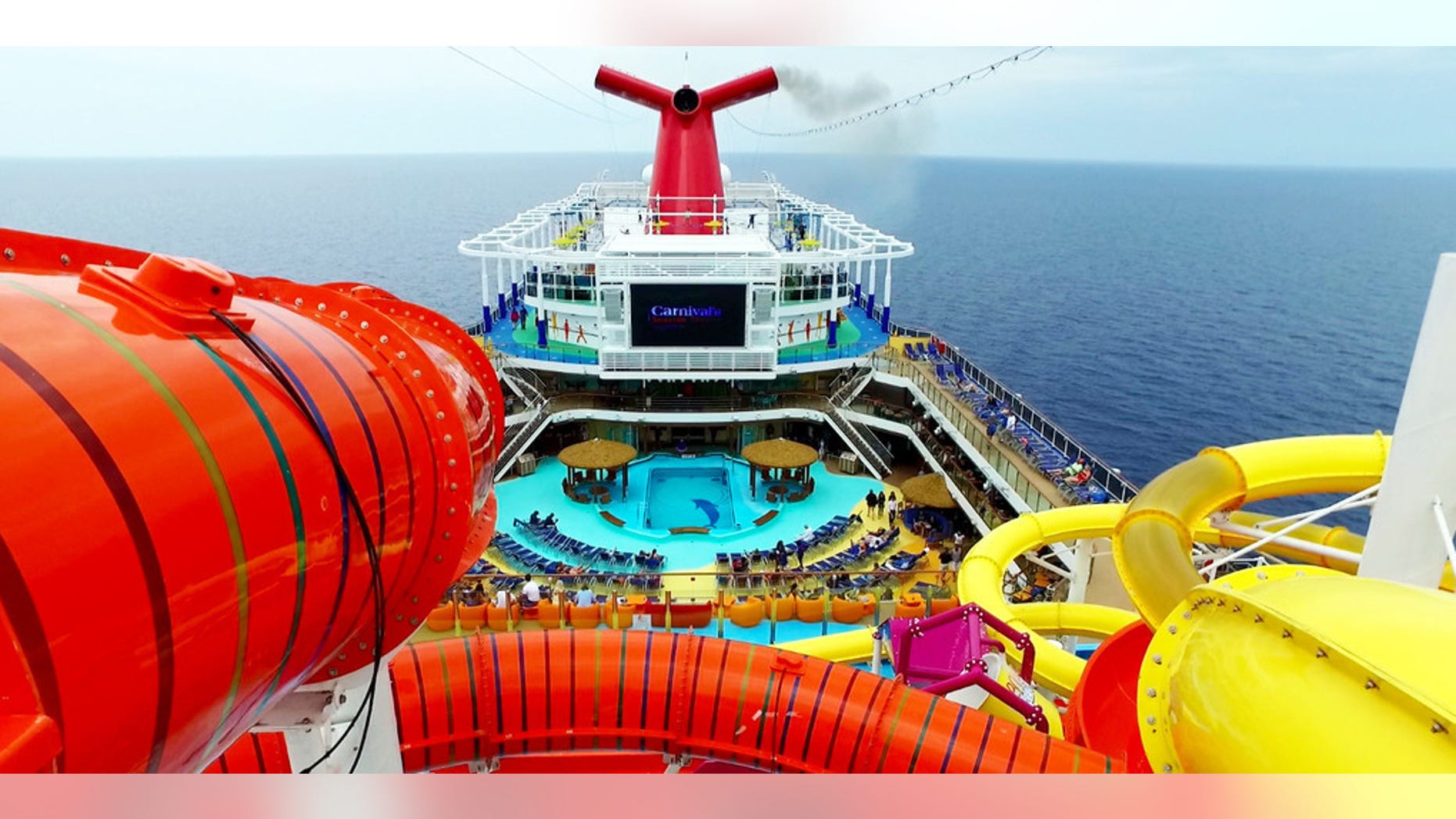 An aerial view of Carnival Vista.