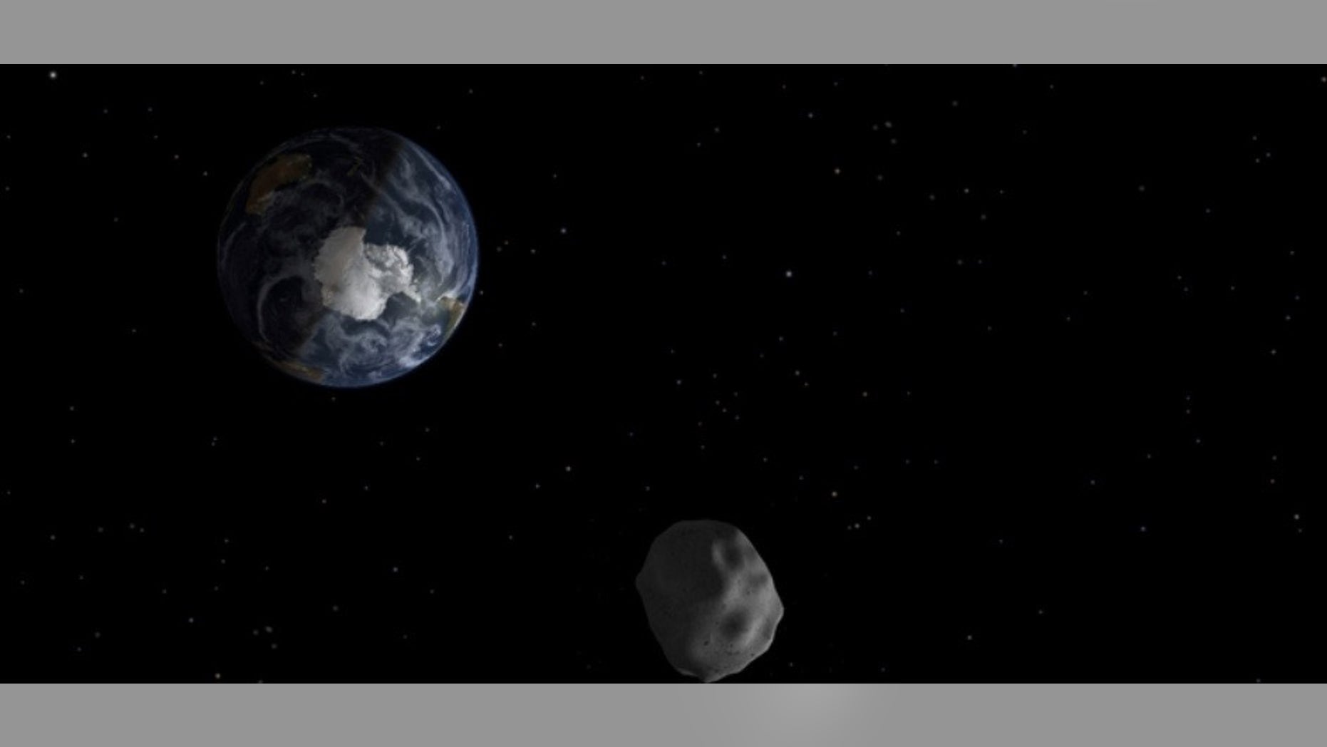 Artist's illustration of a small near-Earth asteroid in space.