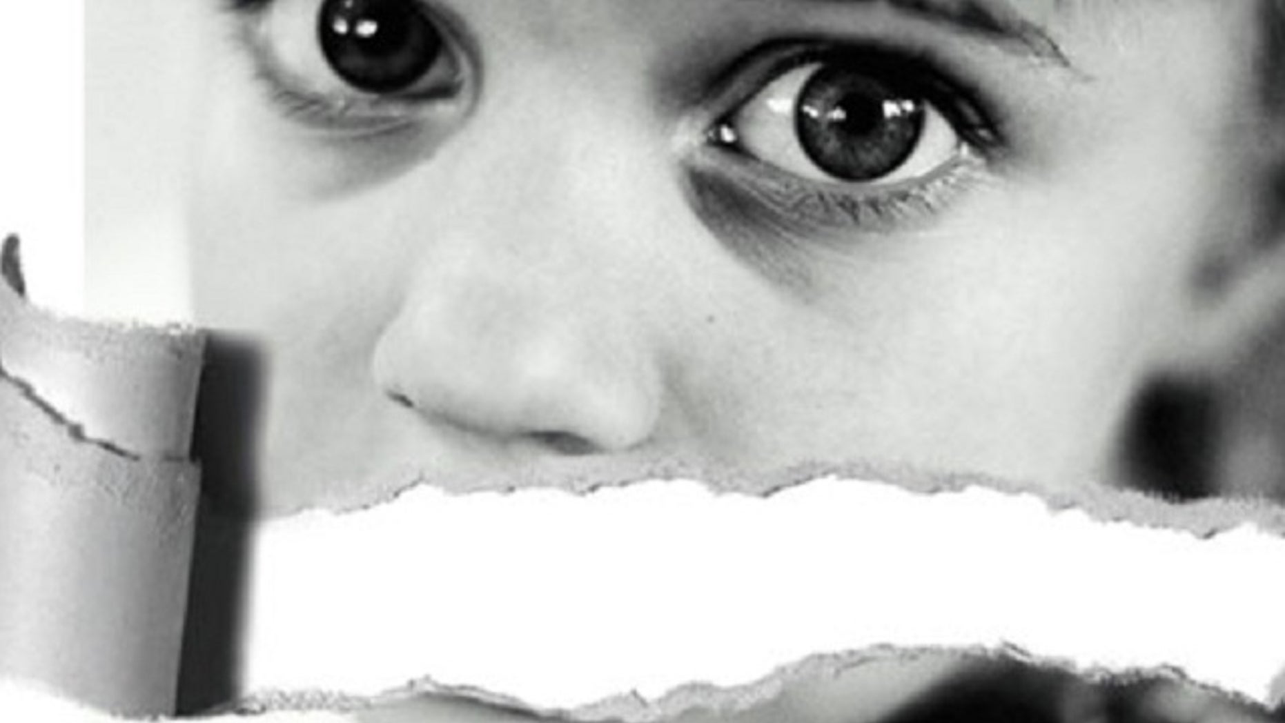 An image on the anti-pornography website SMILE29.eu shows a young girl, her mouth symbolically ripped away.