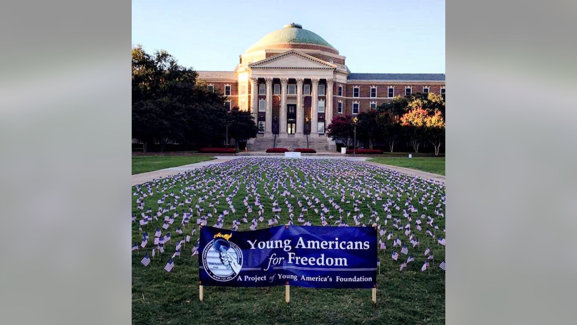 The 9/11 memorial display at Southern Methodist University.