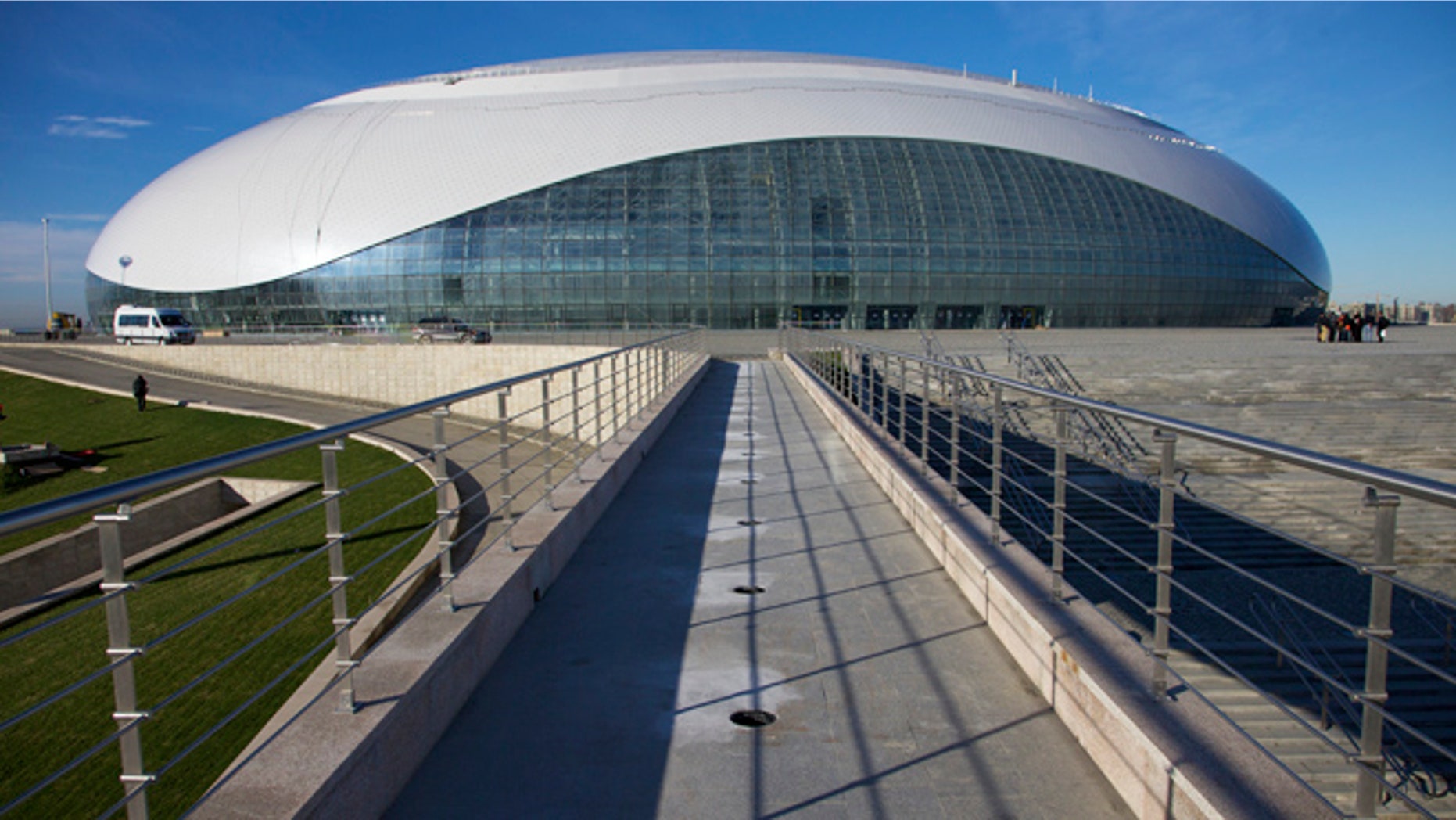 Dec. 9, 2012: This file photo, shows an exterior view of the Bolshoi ice dome, the main ice hockey arena, at the Black Sea resort of Sochi, Russia.
