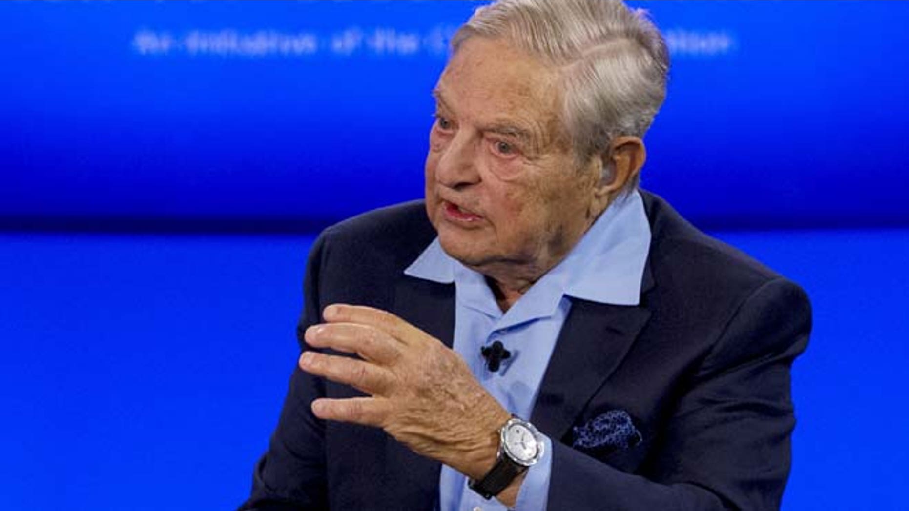 Sept. 27: Billionaire hedge fund manager George Soros speaks during a discussion at the Clinton Global Initiative's annual meeting in New York/