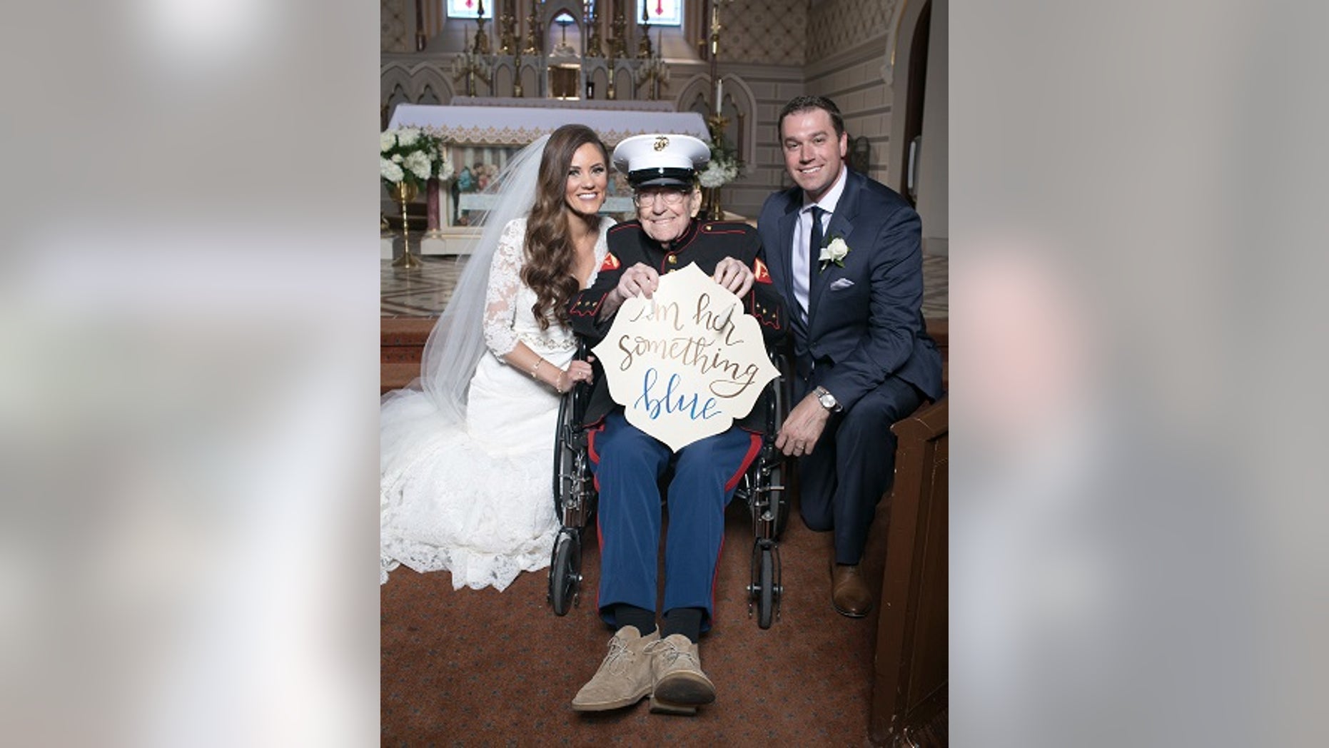 U.S. Marine Corps veteran Bill Lee Eblen, 92, was able to fulfill his goal of being the "something blue" at his niece's wedding in Missouri.