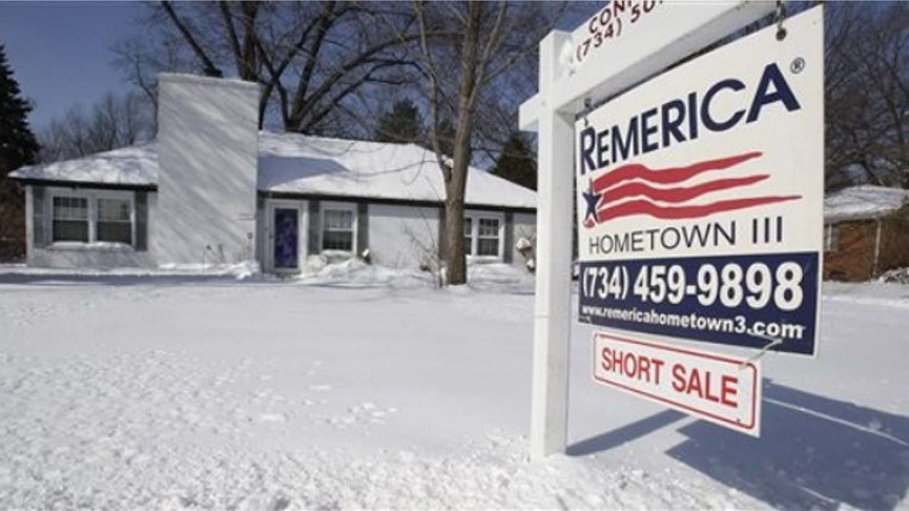 This Feb. 23 picture shows a foreclosed house for sale in the Detroit suburb of Southfield, Mich.