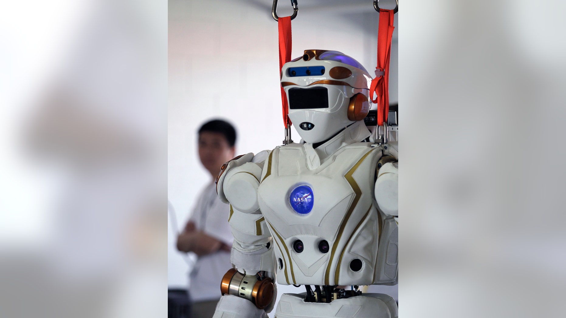 File photo - The NASA-JSC Valkyrie robot is seen in the team's work area, between tasks in Homestead, Florida Dec. 20, 2013. (REUTERS/Andrew Innerarity)