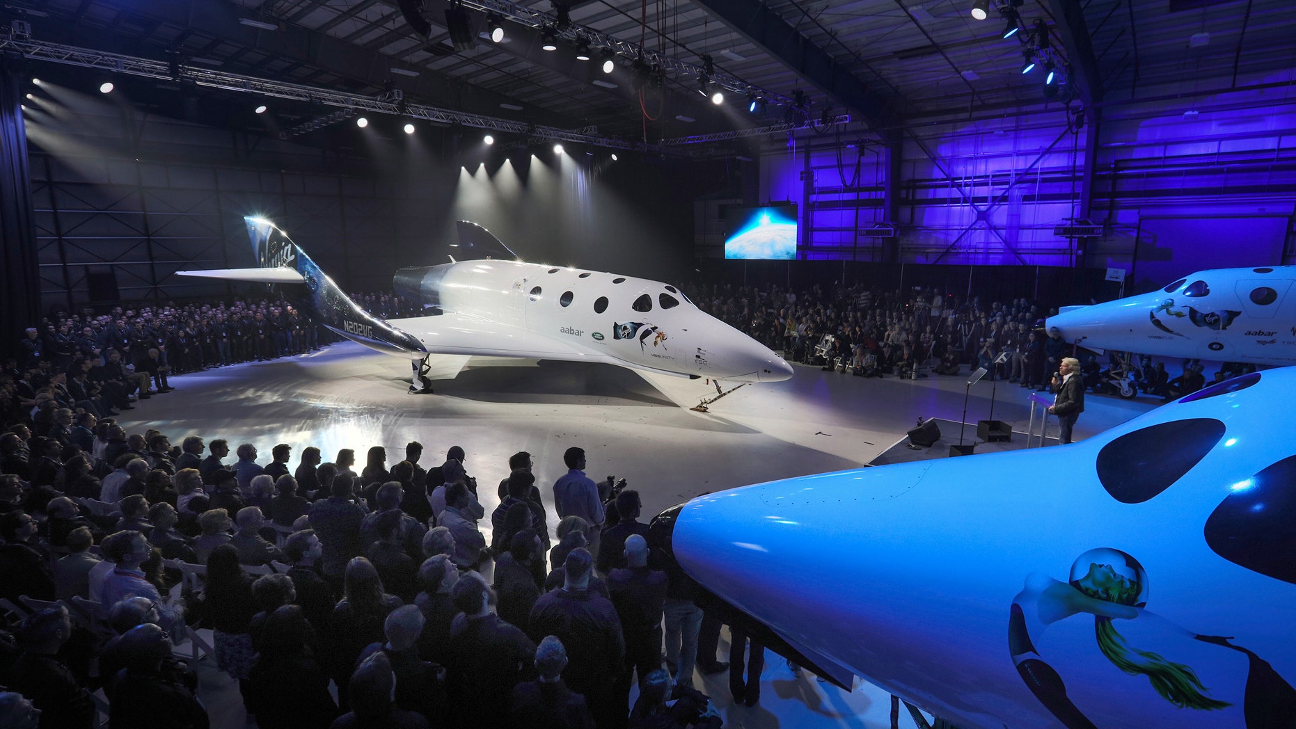 Virgin Spaceship Unity is unveiled in Mojave, California, Friday Feb. 19, 2016.