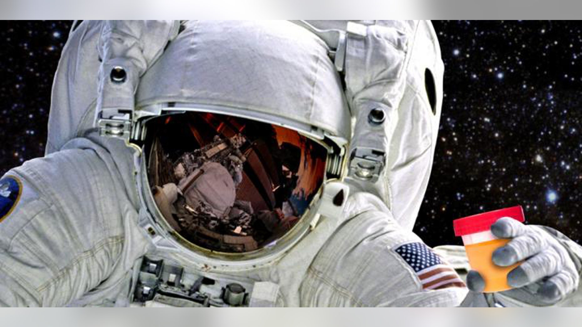 Photo illustration - astronauts could someday benefit from recycling human waste on long space trips (American Chemical Society).