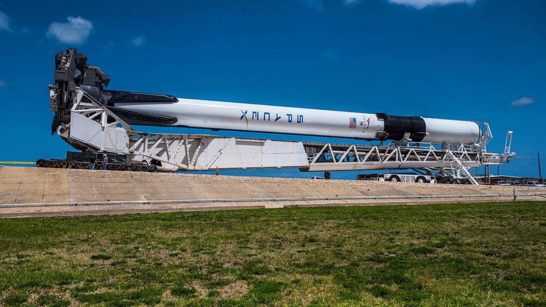 SpoaceX's new Falcon 9 Block 5 being rolled out to launch pad 39A at NASA’s Kennedy Space Center (Elon Musk/Instagram)