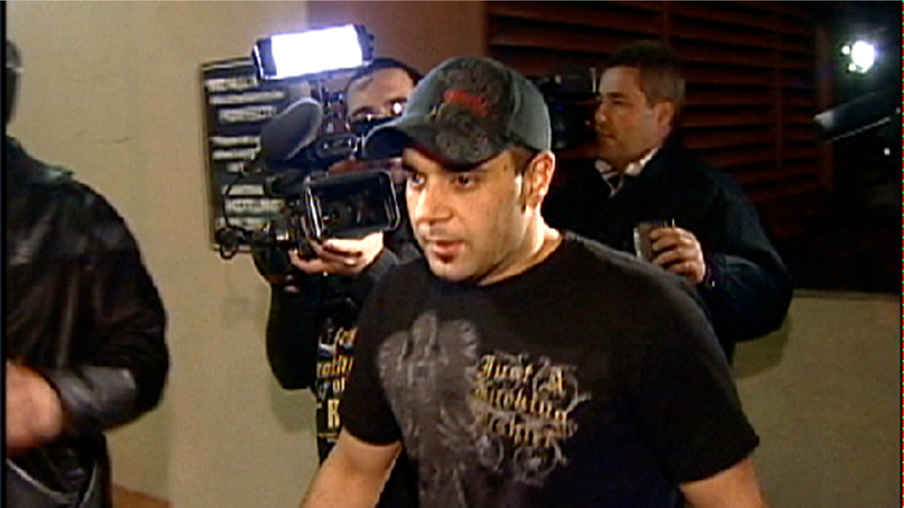 Jan. 31, 2008: This video frame grab release by AP Television shows Sam Lutfi leaving UCLA medical center after visiting Britney Spears in Los Angeles.