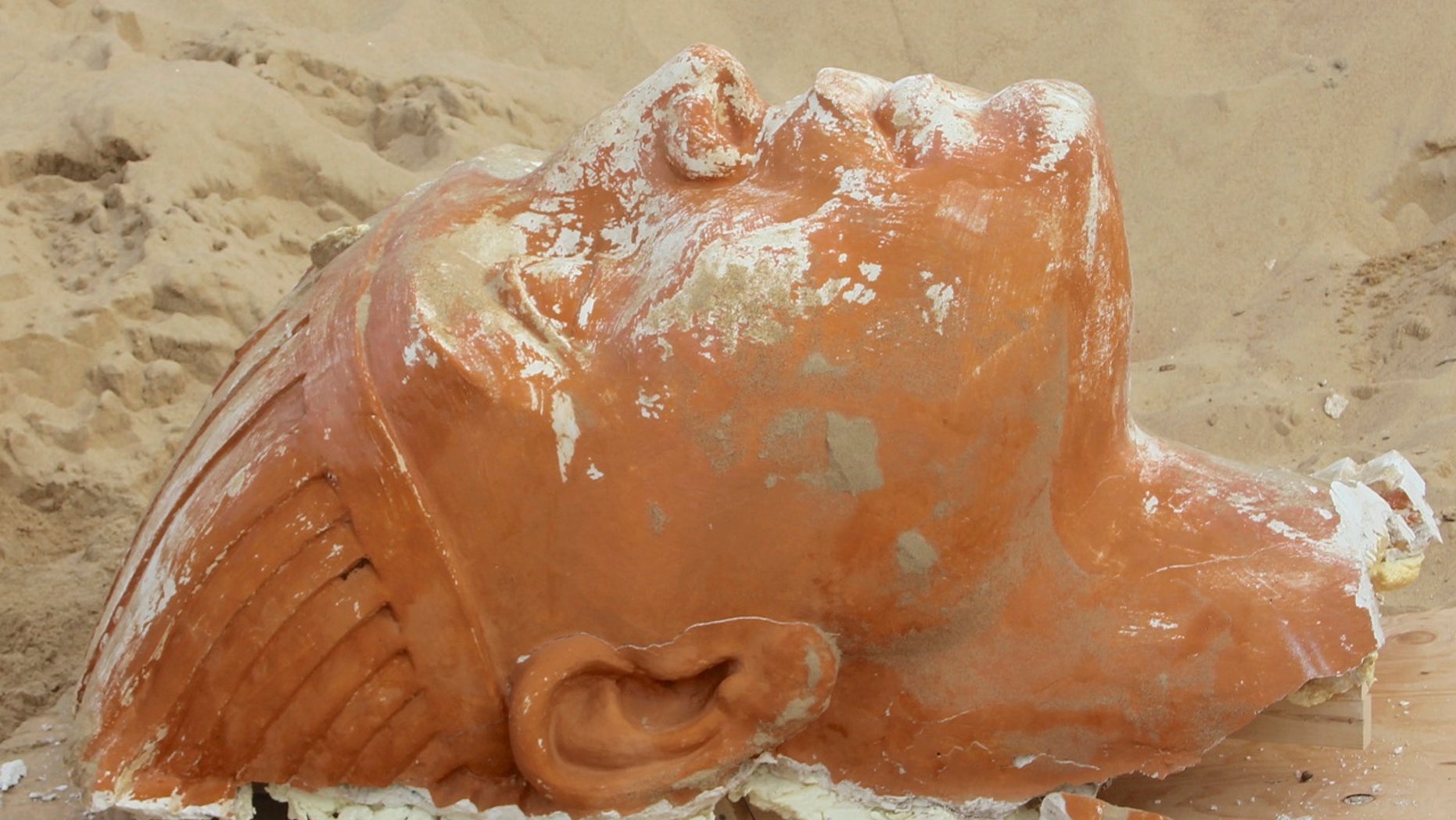 A plaster sphinx that was part of an Egyptian movie set built for the 1923 film "The Ten Commandments."