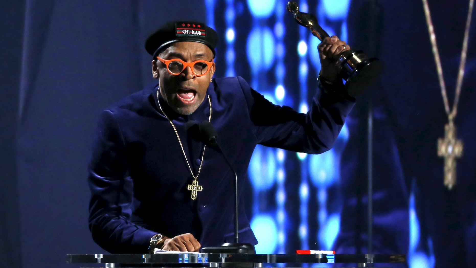November 14, 2015. Director Spike Lee accepts an Honorary Award at the 7th Annual Academy of Motion Picture Arts and Sciences Governors Awards at The Ray Dolby Ballroom in Hollywood, California.