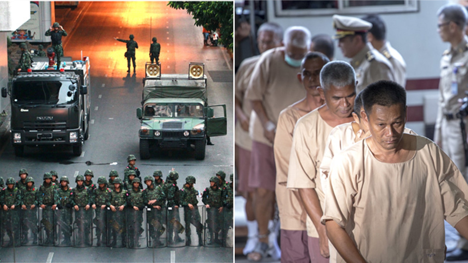 Human trafficking suspects arrive at the criminal court in Bangkok, Thailand, right as the country struggles to combat the rampant crime.