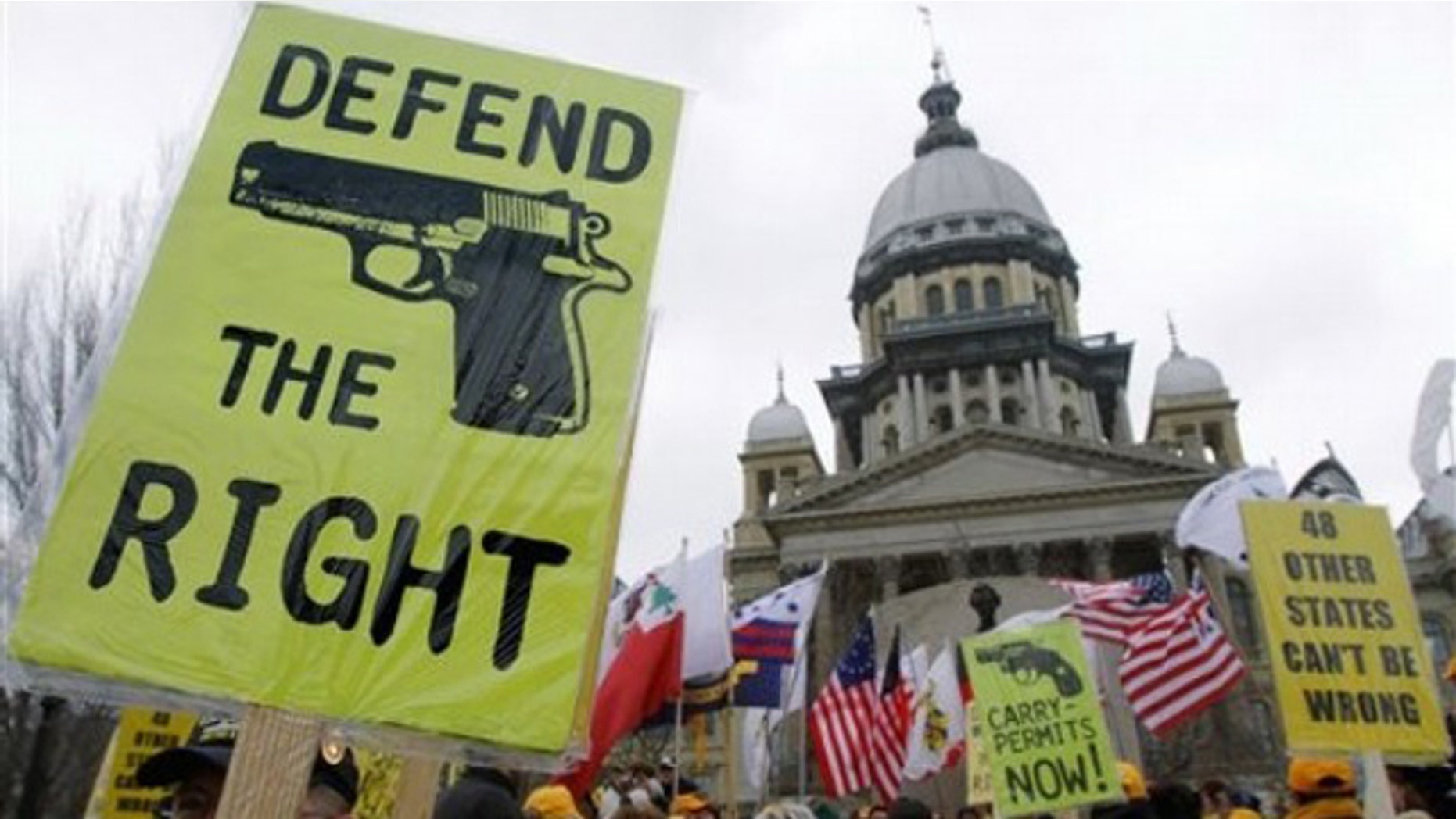 Gun owners and supporters gather during Gun Owners' Lobby Day at the Illinois State Capitol in Springfield, Ill., March 10.