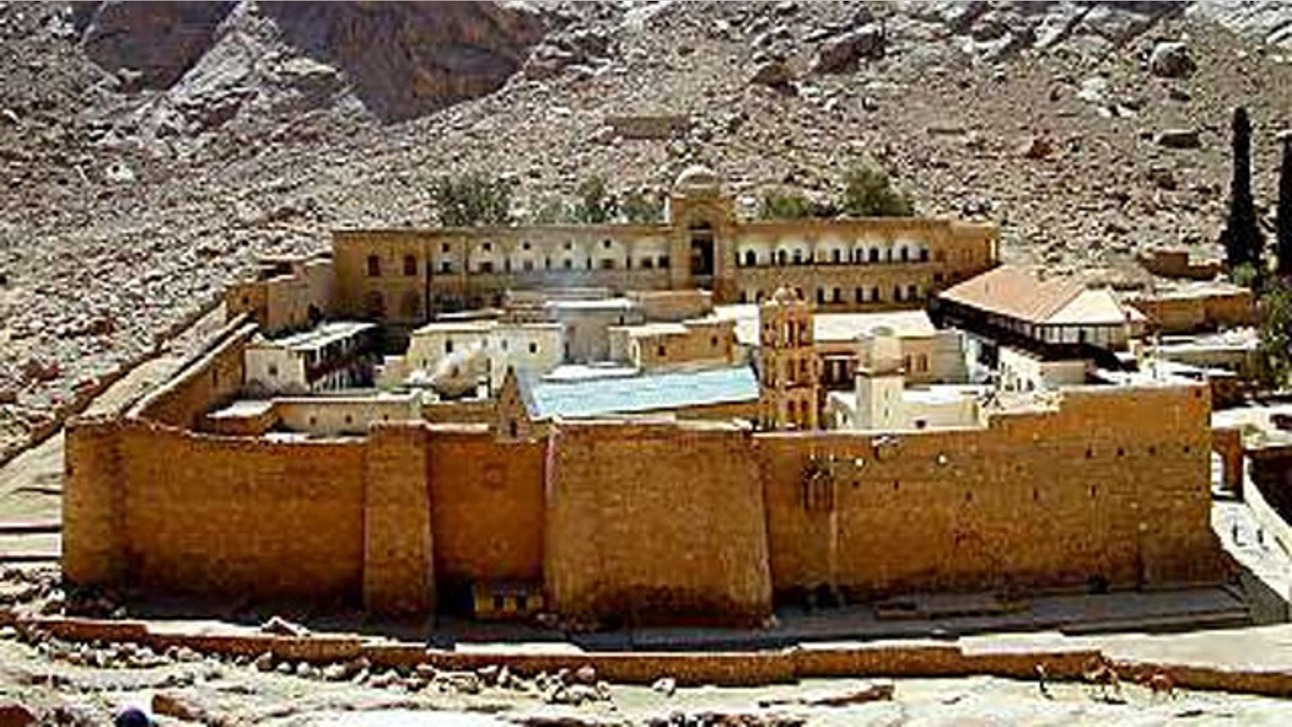 FILE: Saint Catherine's Monastery, founded by the Emperor St. Justinian the Great in 527, at the foot of Mount Sinai in Saint Catherine, Sinai, Egypt.