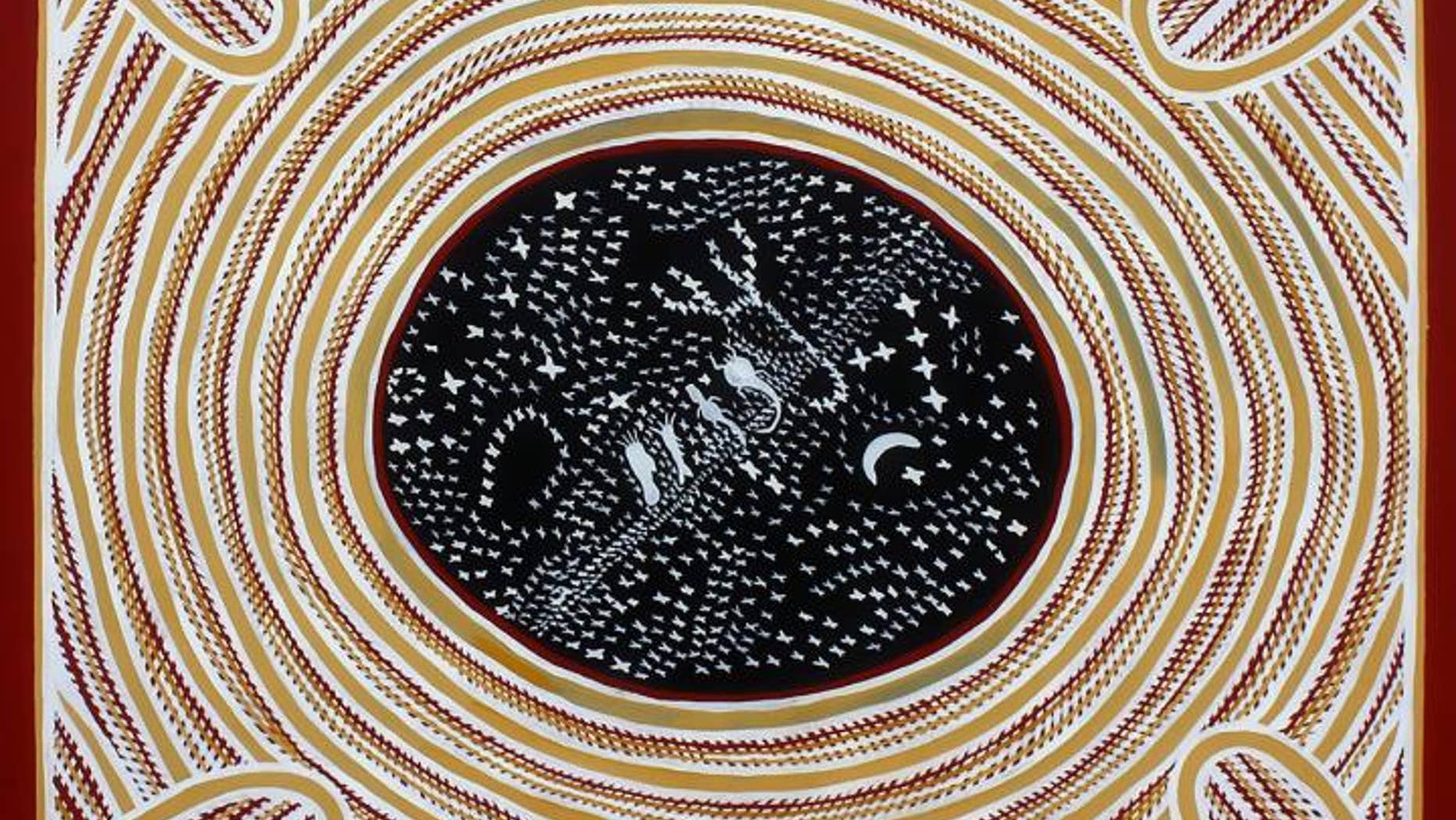 A star map painting by Bill Yidumduma Harney, senior elder of the Wardaman people, featuring the Milky Way, the moon and ancestor spirits. The International Astronomical Union has unveiled new official names for 86 stars in the sky.