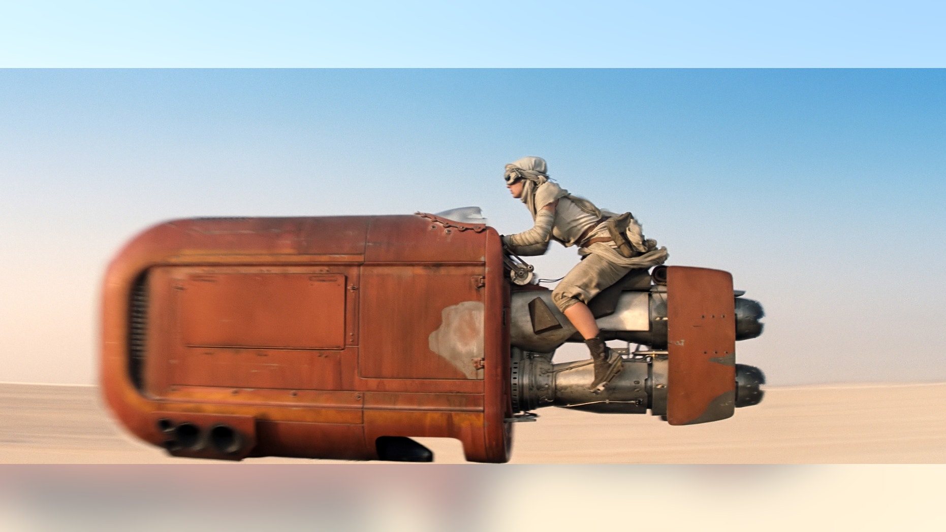 A scene is shown from the upcoming film, "Star Wars: The Force Awakens," expected in theaters on Dec. 18, 2015.