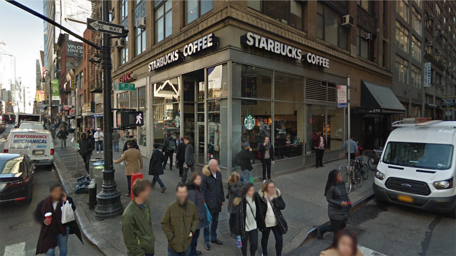 The cop said he warned a Midtown Starbucks to stop giving away free food — and that he suffered an injury when they didn't.