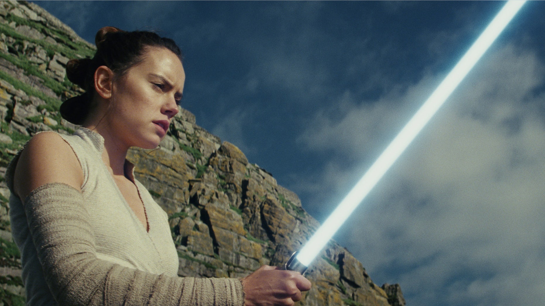 This image released by Lucasfilm shows Daisy Ridley as Rey in "Star Wars: The Last Jedi." ââ¬ÅStar Wars: The Last Jediââ¬Â is off to a death star-sized start at the box office. Disney says Friday, Dec. 15, 2017, that eighth installment in the space franchise has earned an estimated $45 million from Thursday night showings. (Lucasfilm via AP)