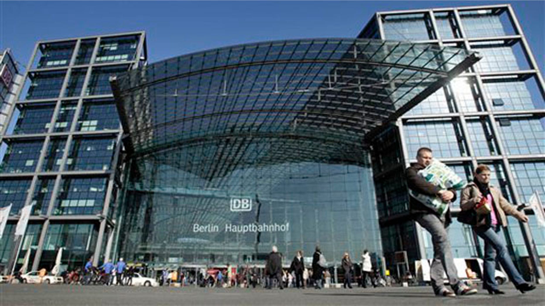 Pedestrians pass the main train station in Berlin, Germany, Oct. 4. The station is among the locations listed as a possible terror target. (AP Photo)