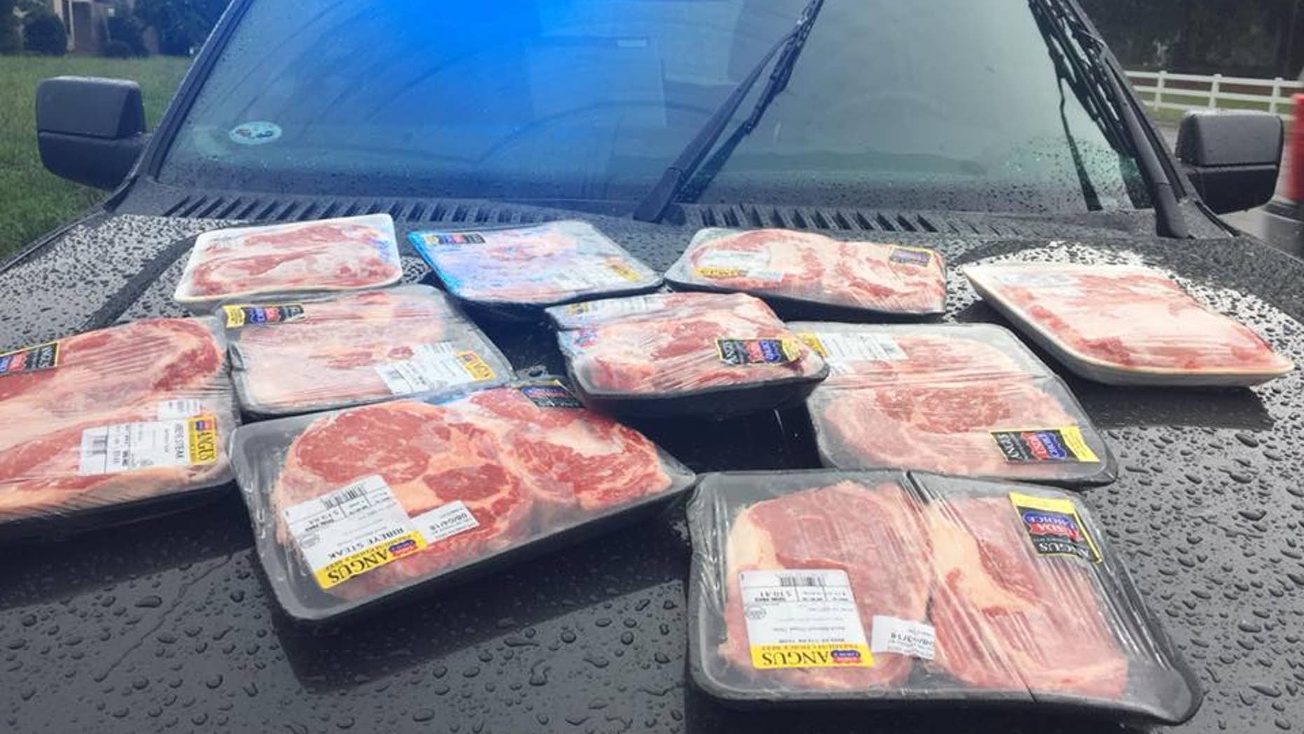 Authorities said the man allegedly stole $100 worth of steaks.