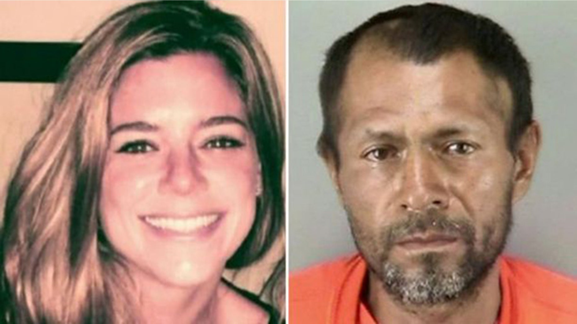 Kate Steinle and murder suspect Francisco Sanchez are shown in this AP composite photo.