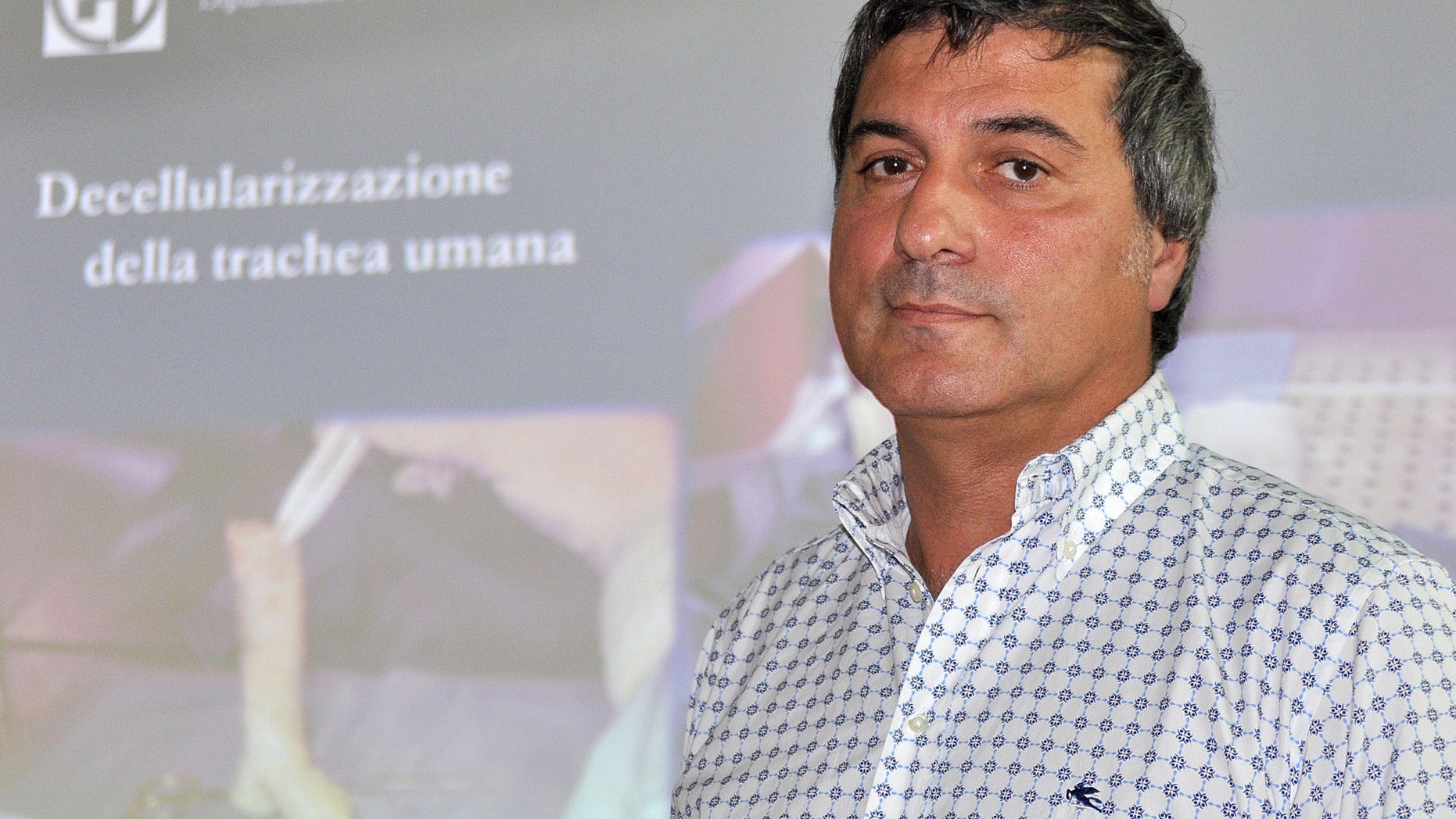 July 30, 2010: In this file photo, Dr. Paolo Macchiarini looks on during a press conference where he announced that his surgical team successfully transplanted the windpipes of two cancer patients with an innovative procedure that uses stem cells to allow a donated trachea to regenerate tissue and create an organ that is biologically close to the original, Florence, Italy.