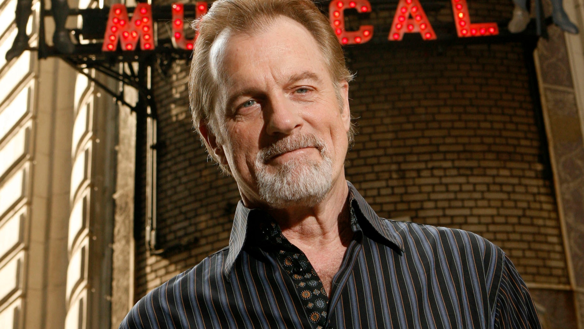 July 1, 2008 file photo shows actor Stephen Collins posing for a picture outside of the Shubert Theatre in New York.