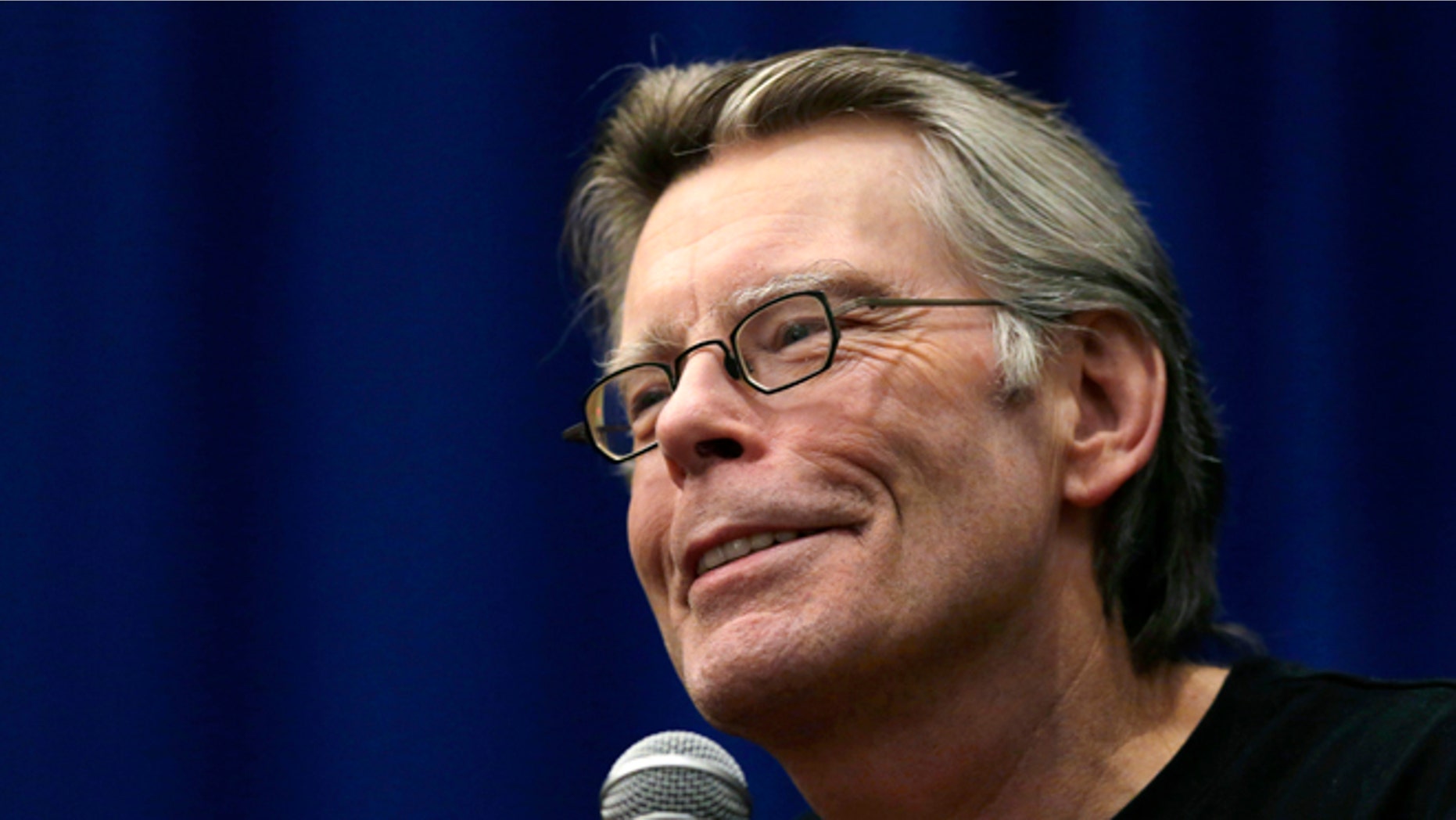 Dec. 7, 2012. Novelist Stephen King speaks to creative writing students at the University of Massachusetts-Lowell in Lowell, Mass.