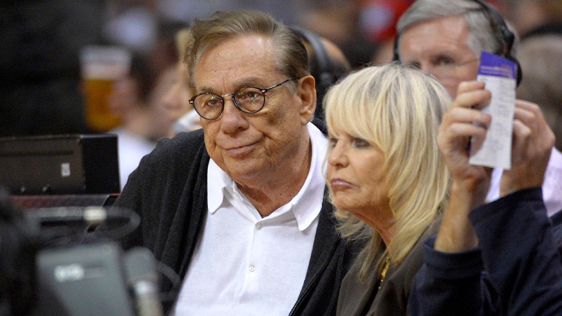 Nov. 7, 2012: Los Angeles Clippers owners Donald Sterling, left, and his wife Shelly Sterling watch the Clippers play the San Antonio Spurs during an NBA basketball game in Los Angeles.
