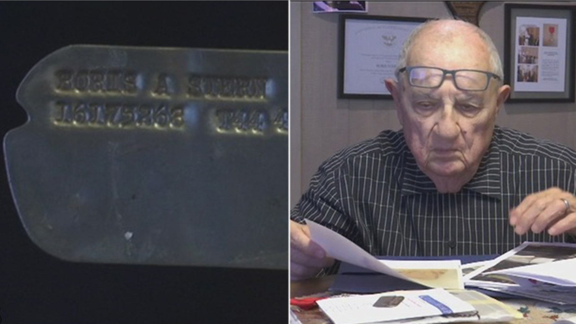 A dog tag Boris Stern, 92, lost days before the Battle of the Bulge was returned to him 73 years later.