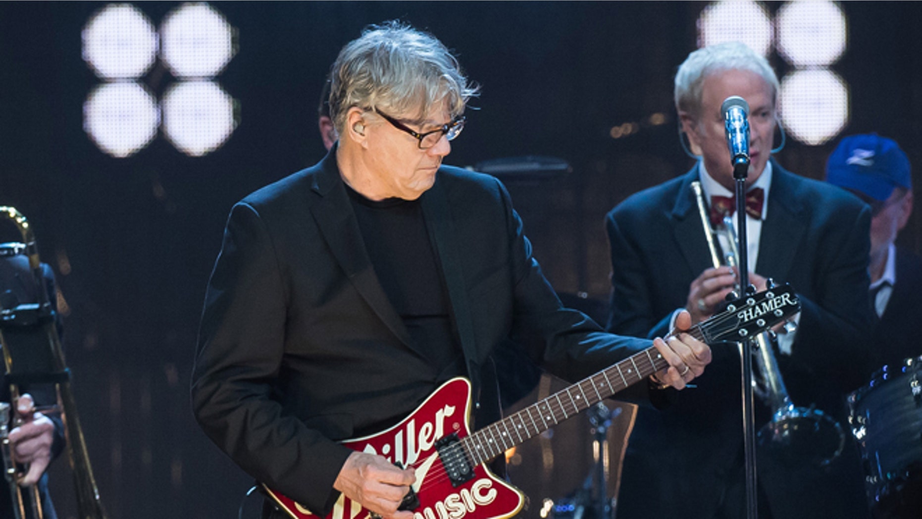 April 8, 2016. Inductee Steve Miller performs at the 31st Annual Rock and Roll Hall of Fame Induction Ceremony at the Barclays Center in New York.