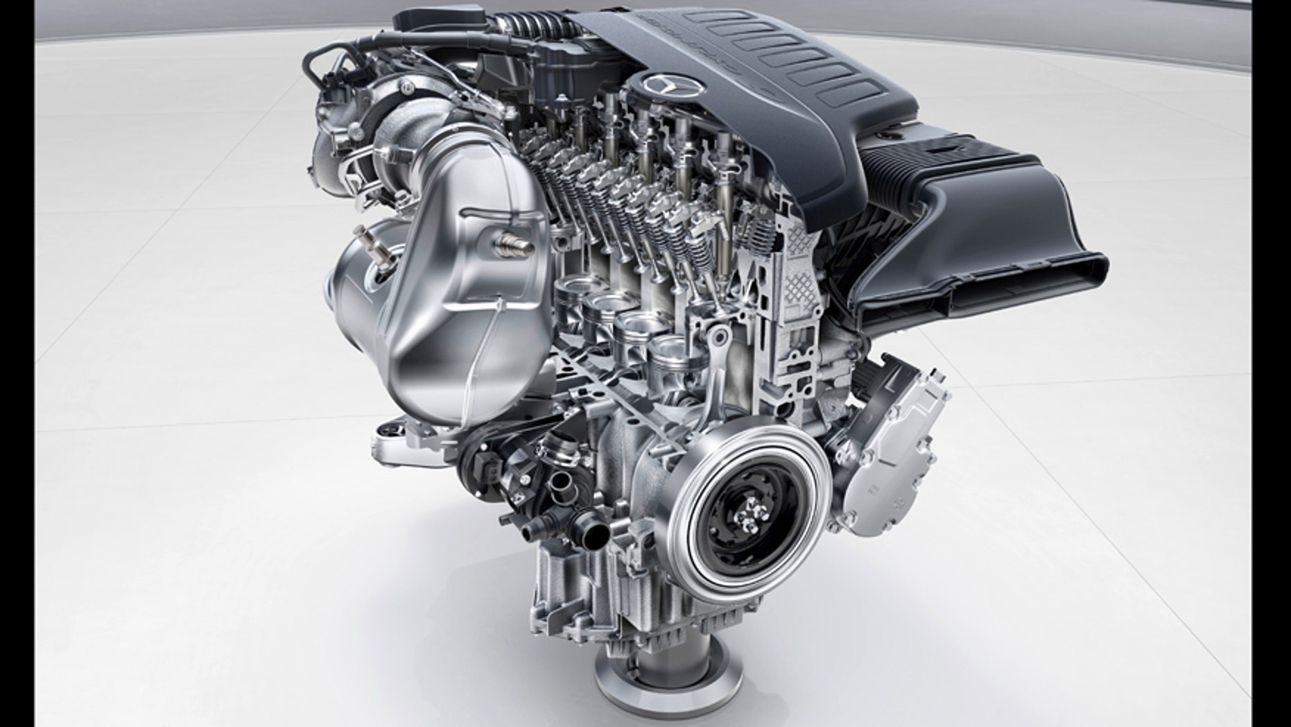 Mercedes-Benz Sechszylinder-Benzinmotor M256 ;
Mercedes-Benz six-cylinder engine M256. Engine cross section;