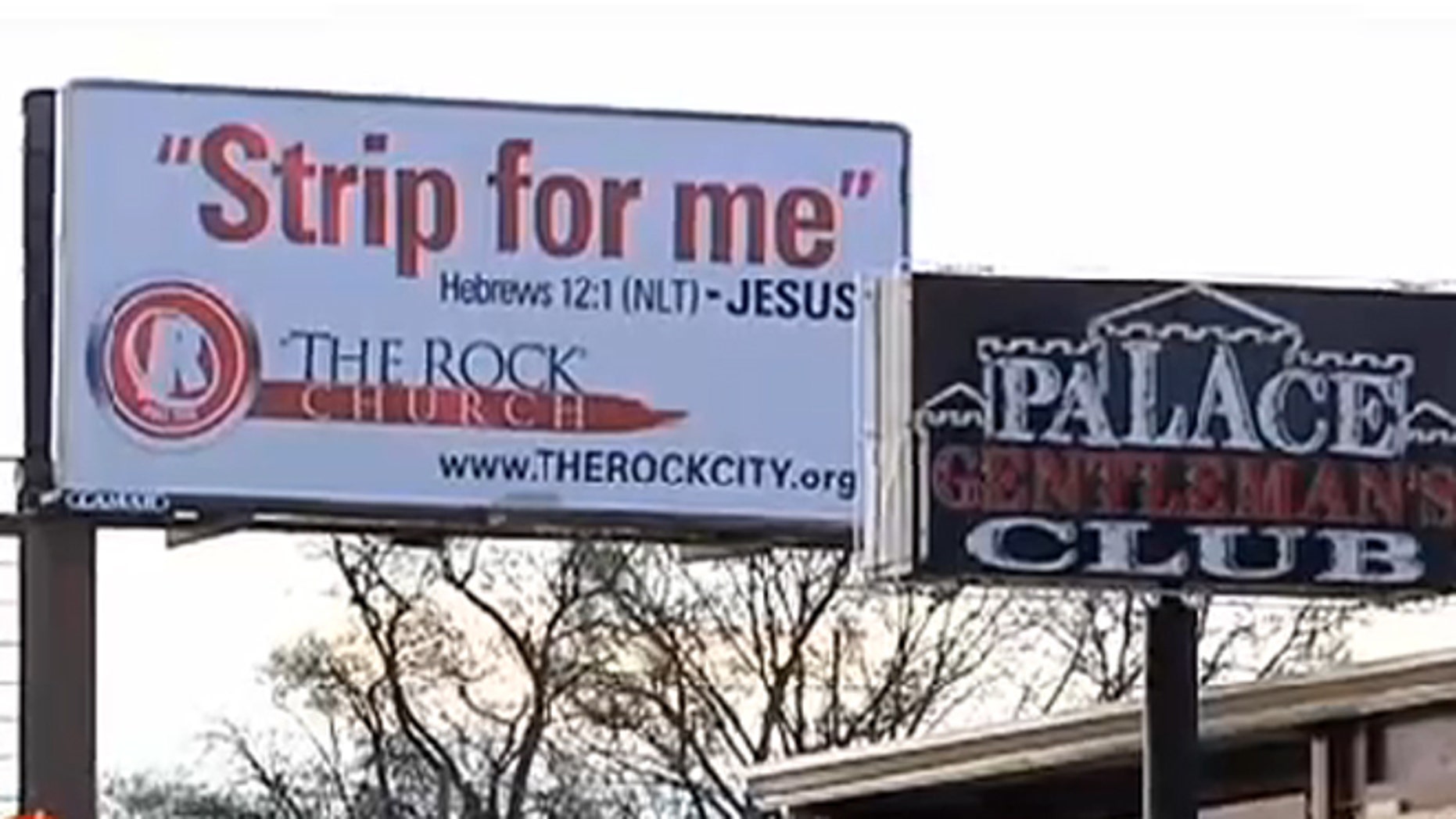 The pastor of a Birmingham church picked the sign's location near a strip club because 'we want the brothers who are walking in...to know God has a greater cause for your life.'