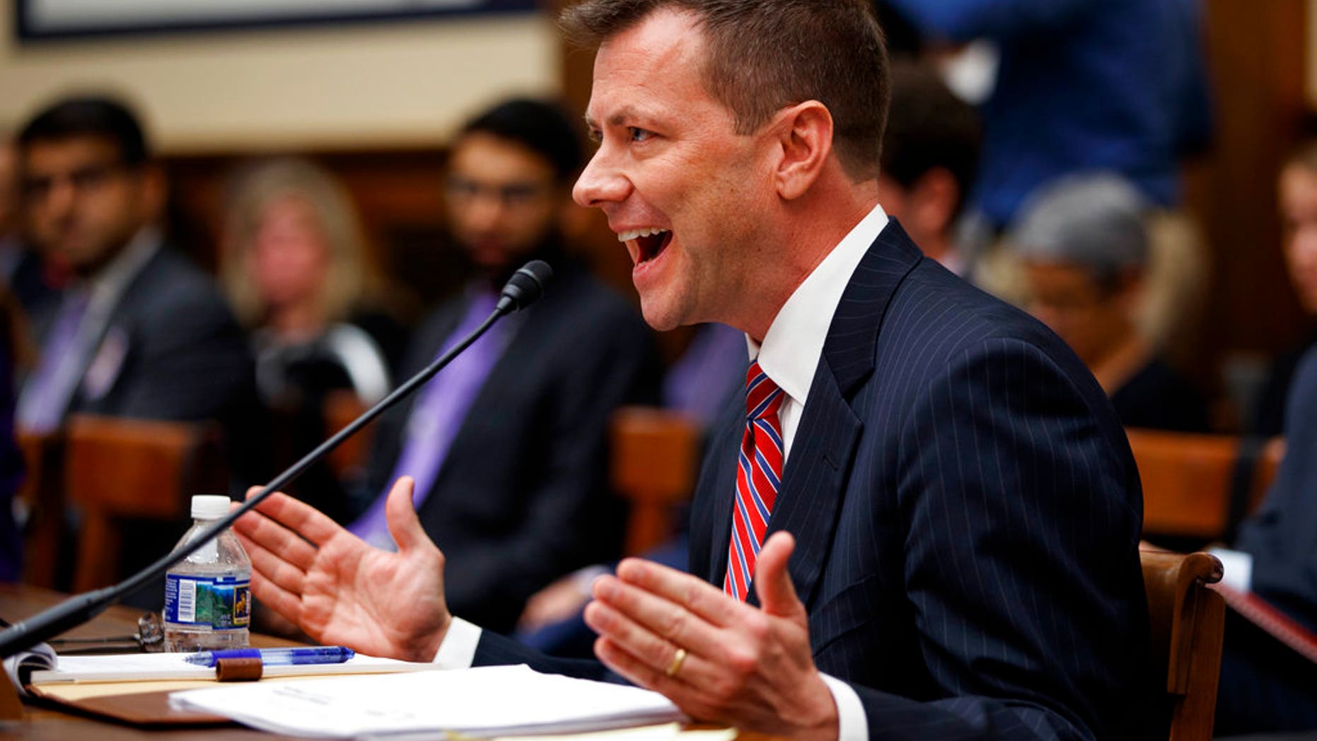 FBI Deputy Assistant Director Peter Strzok, testifies before a House Judiciary Committee joint hearing on "oversight of FBI and Department of Justice actions surrounding the 2016 election" on Capitol Hill in Washington, Thursday, July 12, 2018. (AP Photo/Evan Vucci)