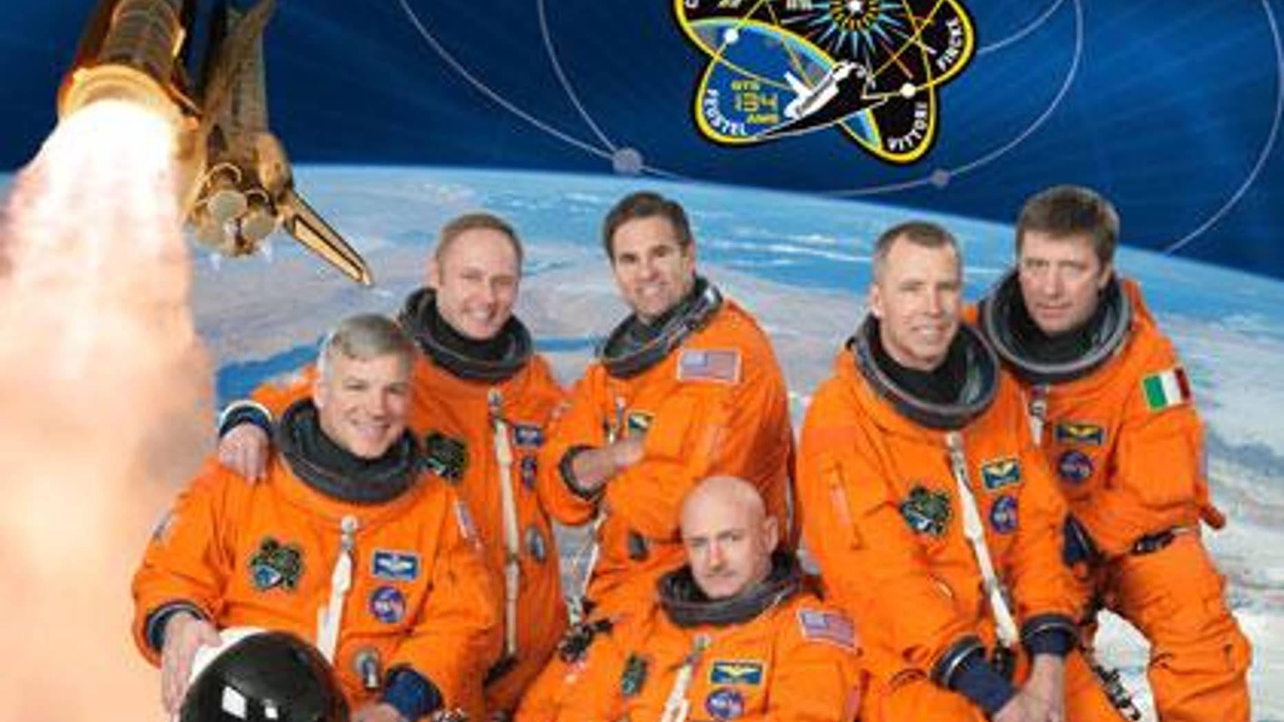 Mark Kelly, bottom center, is mission commander of Space Shuttle Endeavour's final mission and husband of wounded Arizona congresswoman Gabrielle Giffords. (Image courtesy NASA)