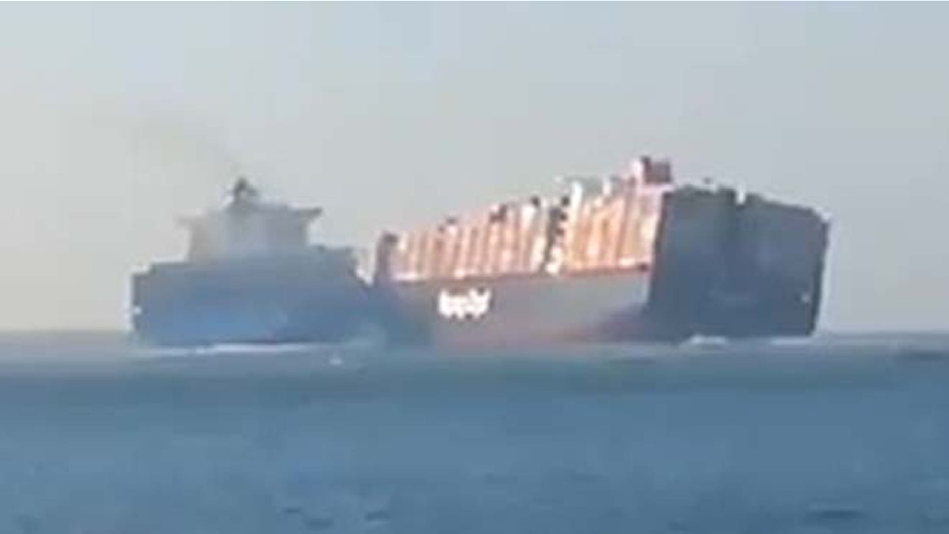 Two ships collided near the Suez Canal on Monday after one of them experienced mechanical problems, officials say.