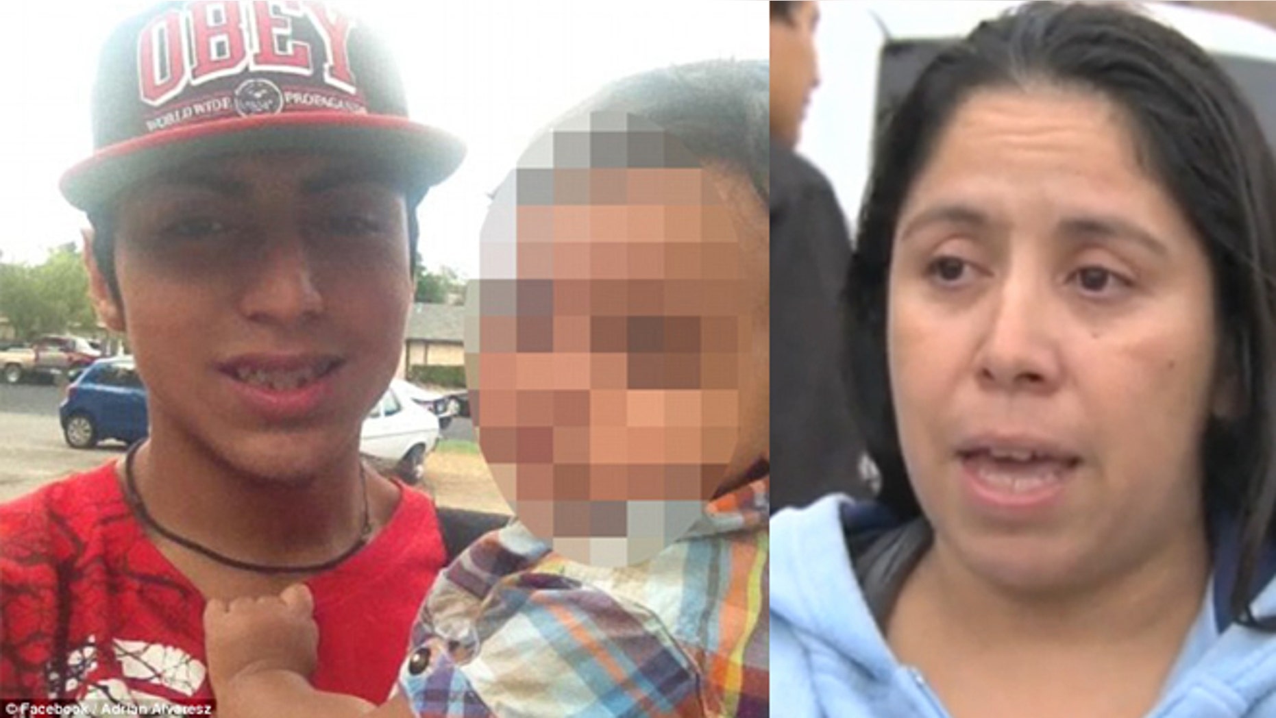 Adrian Alvarez shot himself Tuesday in Austin, Texas (left). His mother (right) Facebook/KVUE