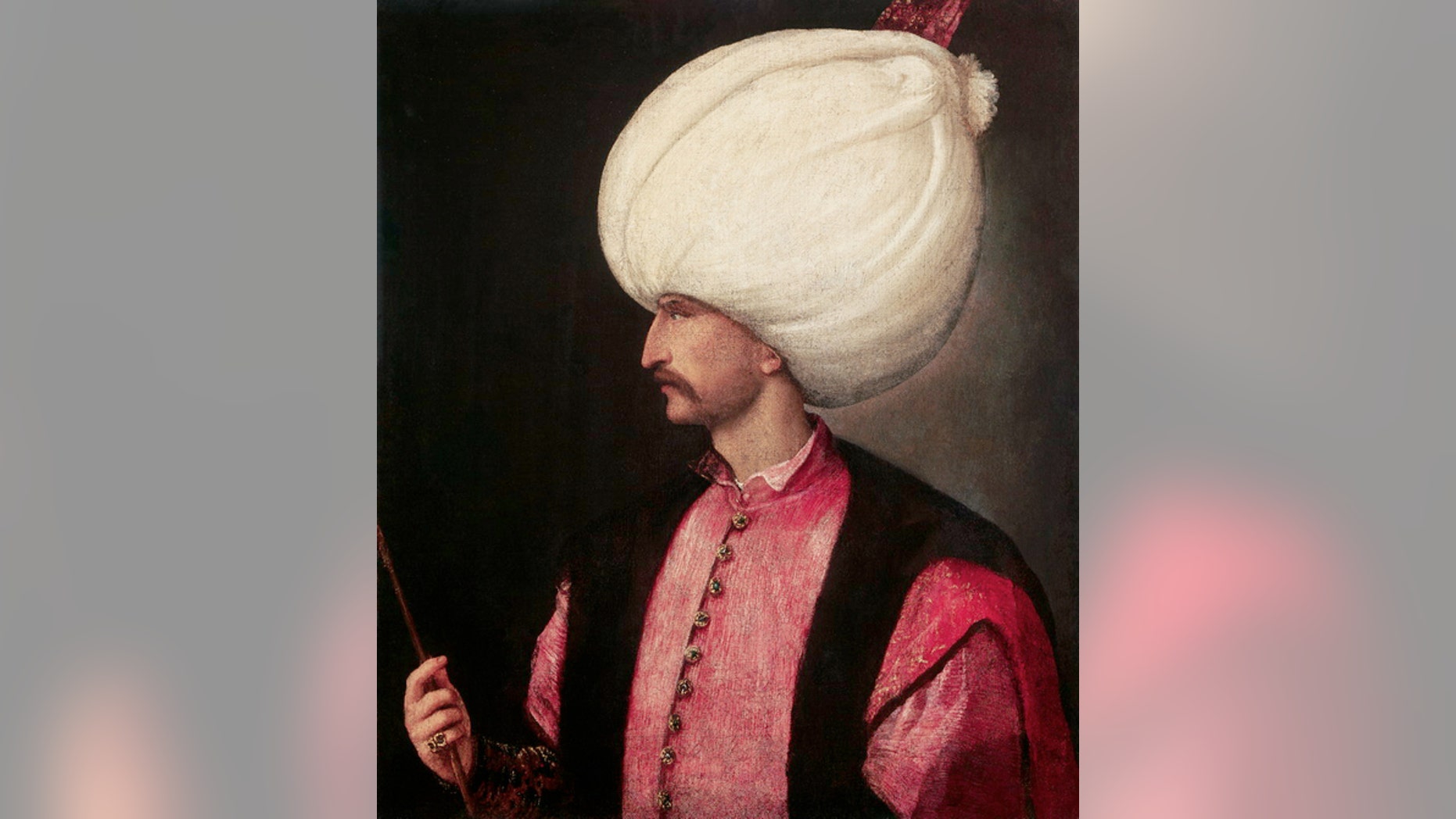 A portrait of Suleiman the Magnificent attributed to Italian painter Titian, 1530.