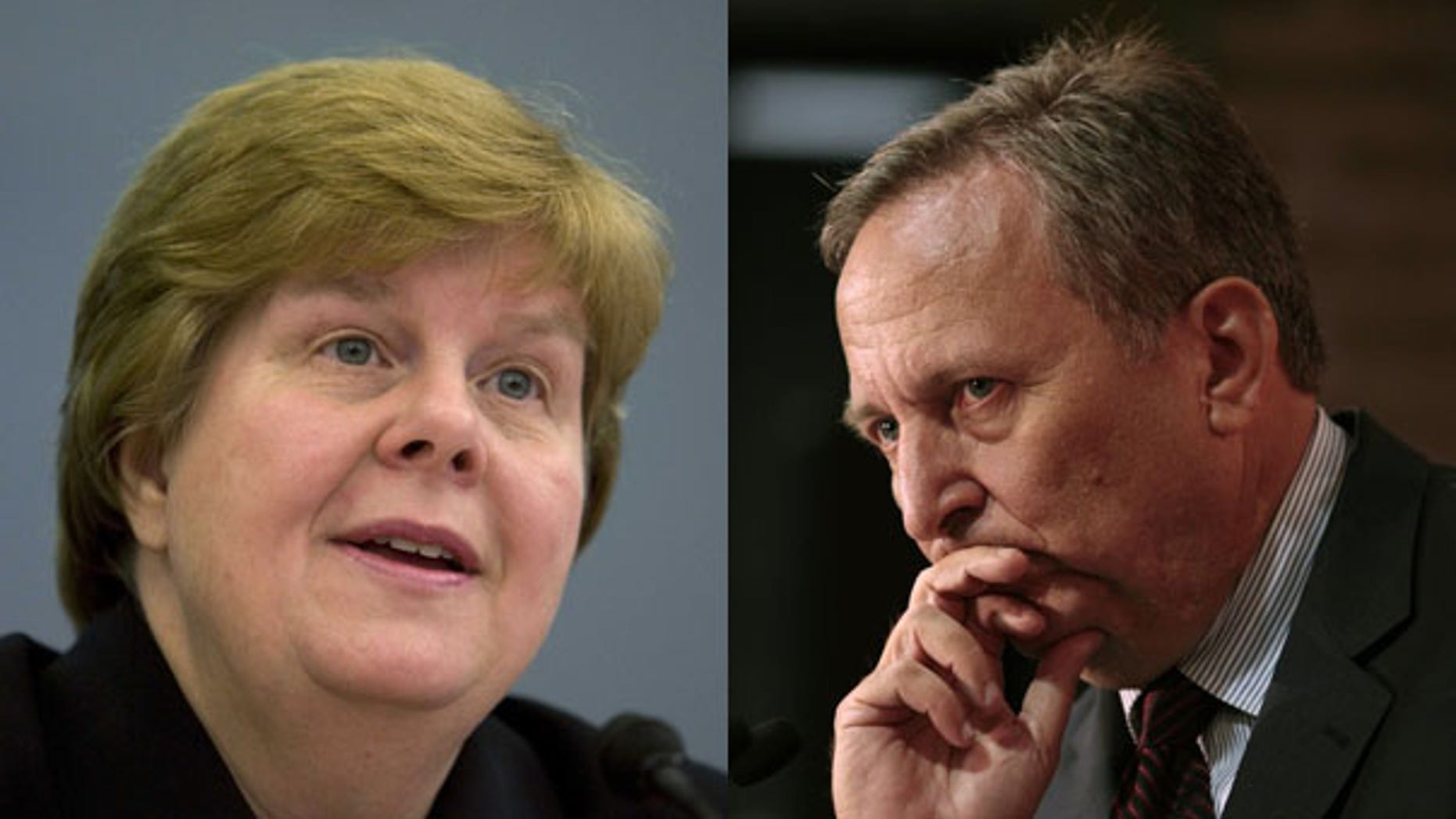 Christina Romer, chairwoman of the Council of Economic Advisers, left, and Larry Summers, director of the National Economic Council, have differing takes on whether the recession is over. (Reuters Photos)