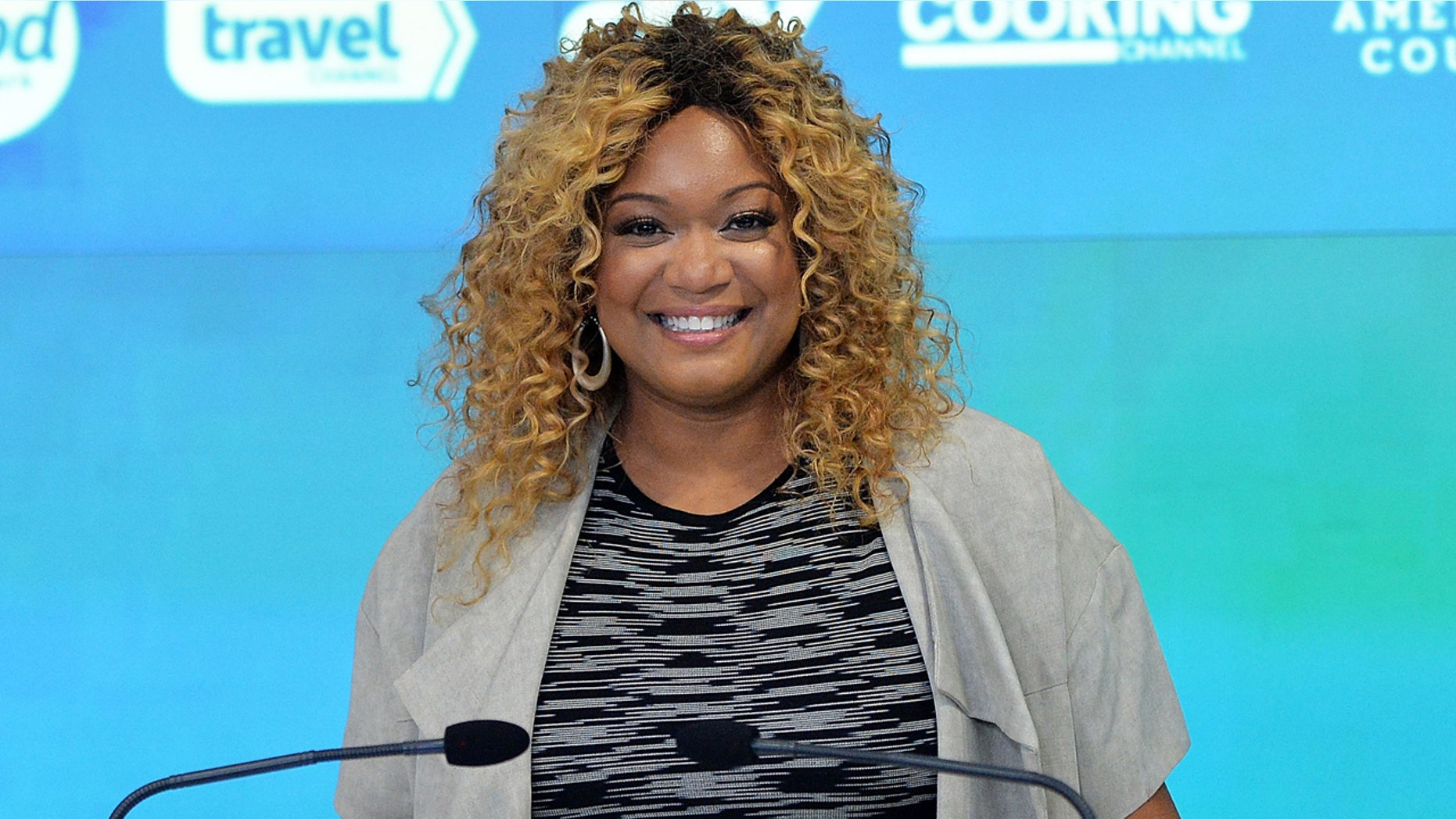 NEW YORK, NY - JUNE 02: Food Network personality Sunny Anderson rings the NASDAQ Opening Bell at NASDAQ on June 2, 2016 in New York City. (Photo by Slaven Vlasic/Getty Images)