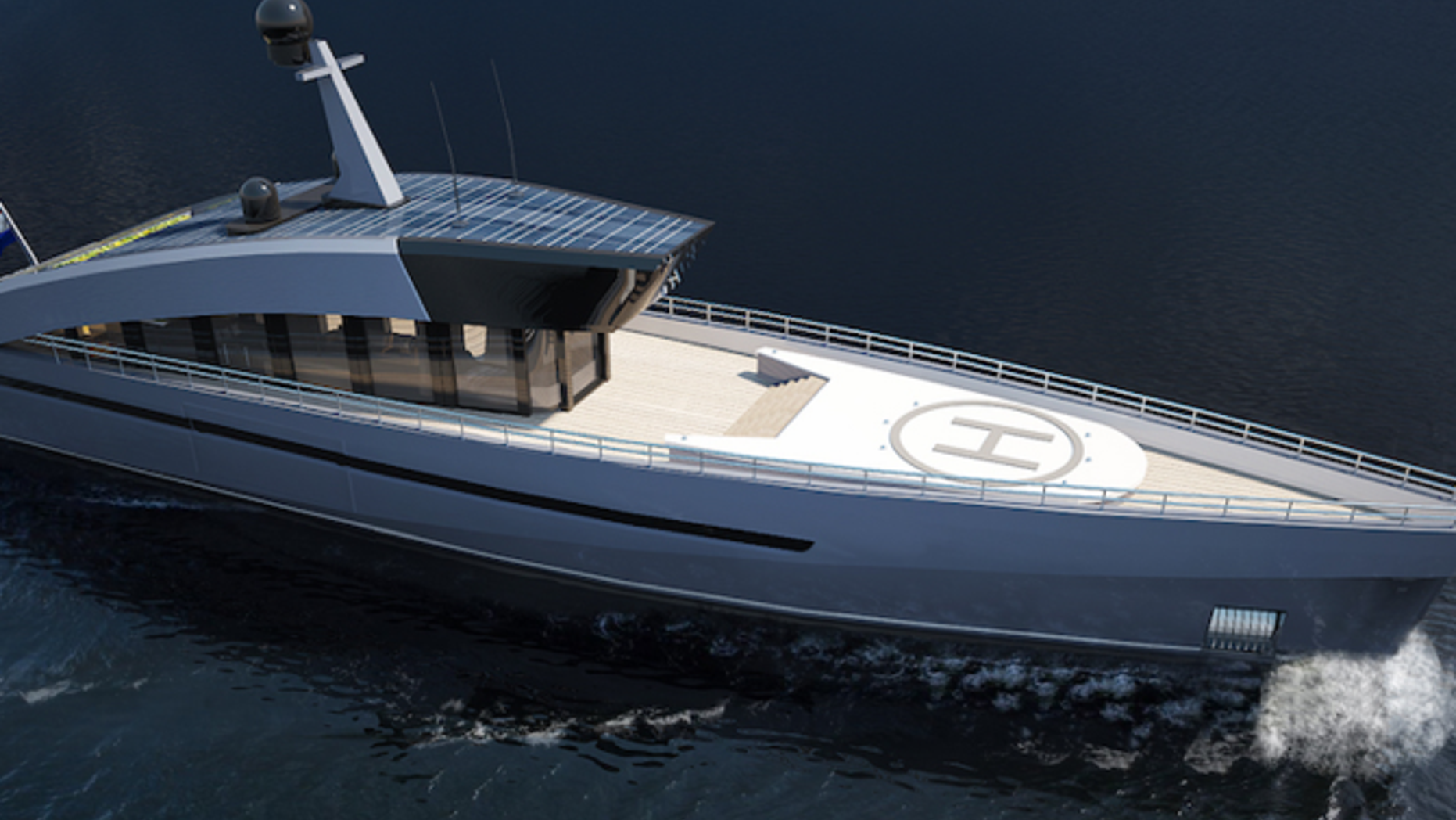 The front view of the Sky Ya superyacht