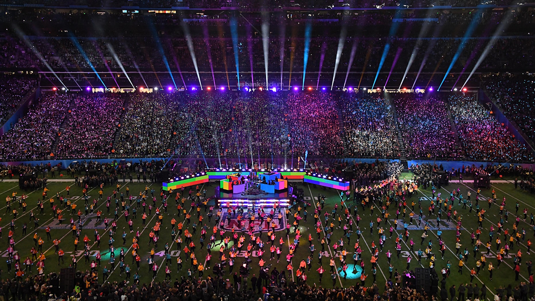 Feb 4, 2018; Minneapolis, MN, USA; Recording artist Justin Timberlake performs at halftime in Super Bowl LII between the Philadelphia Eagles and the New England Patriots at U.S. Bank Stadium. Mandatory Credit: Kirby Lee-USA TODAY Sports - 10588263