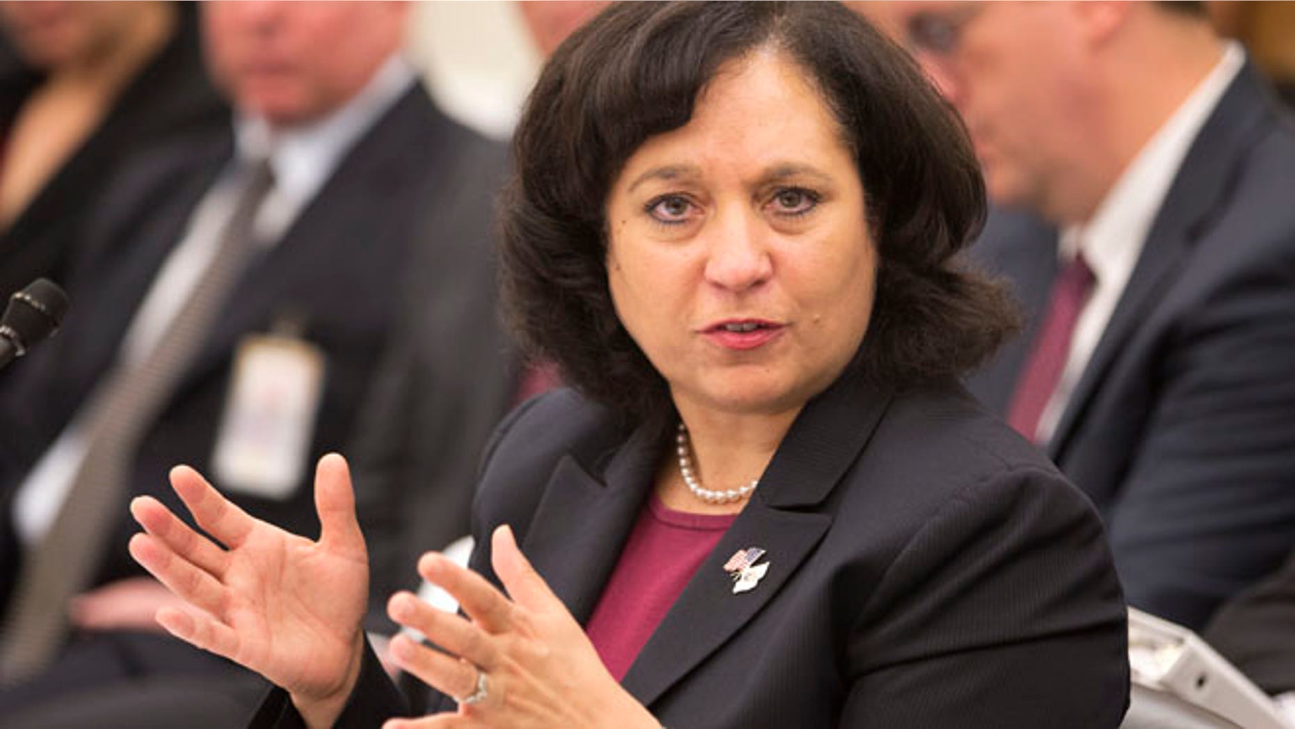 April 12, 2013: Drug Enforcement Administration (DEA) Administrator Michelle Leonhart testifies on Capitol Hill in Washington.