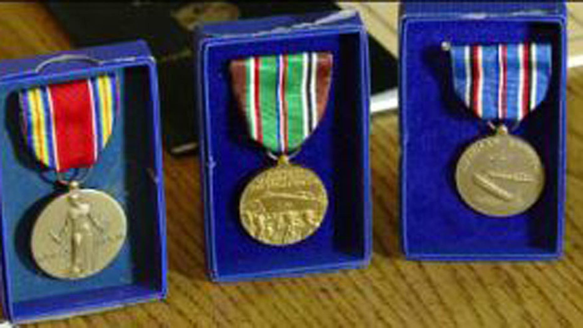 World War II medals found inside dresser purchased at an Indiana Goodwill this week. (Fox 59 Indianapolis)