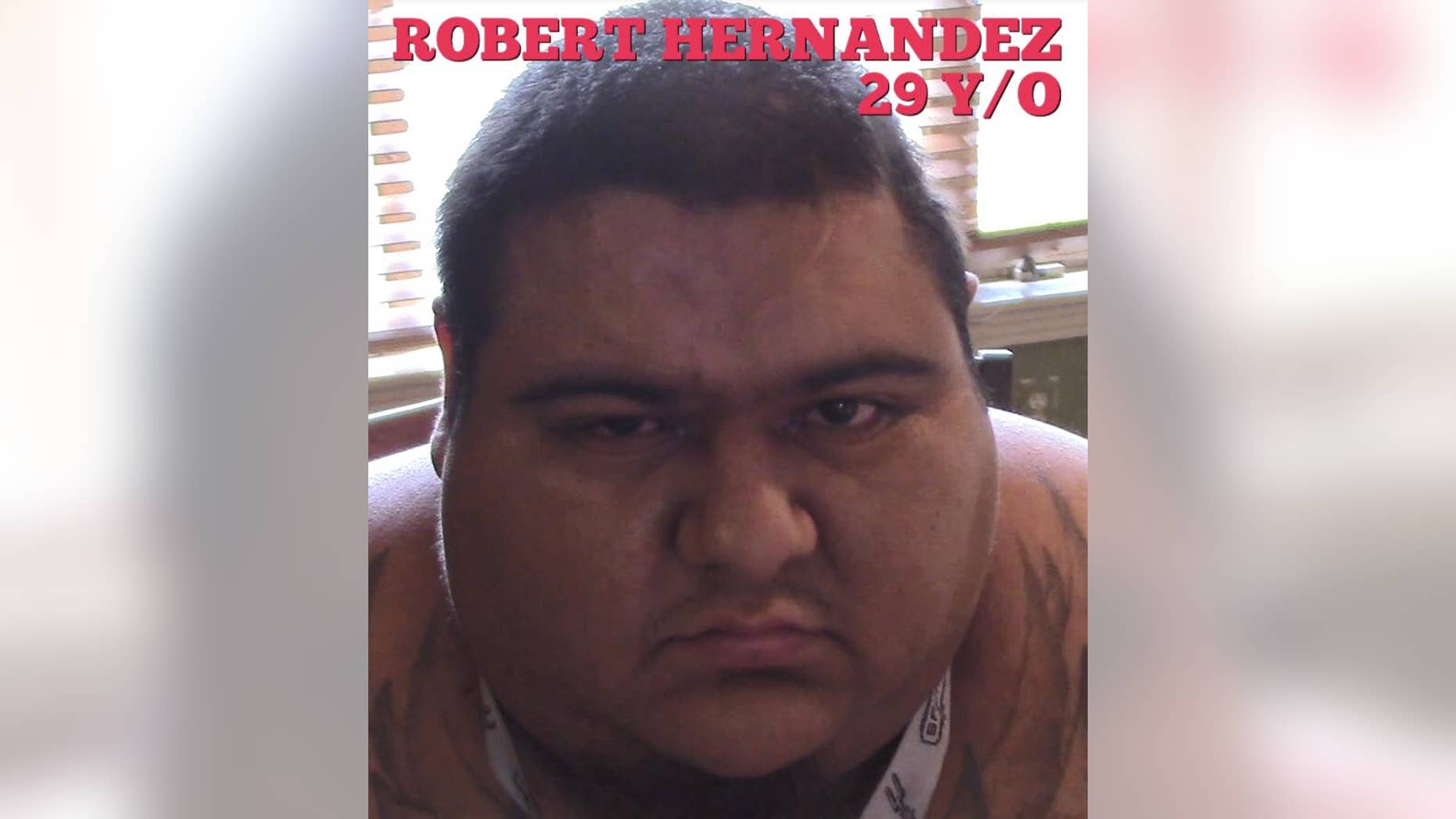 Robert Hernandez was arrested Friday after 200 pounds of marijuana was found inside his home, authorities said.