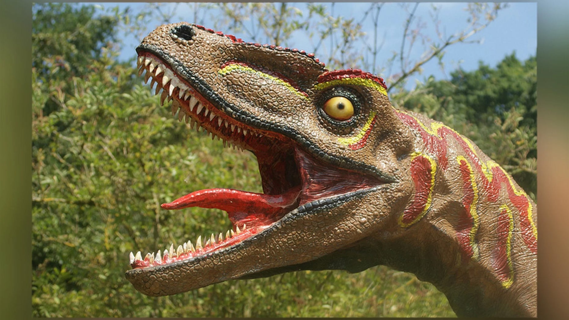 Dinosaur reconstructions at museums and theme parks often show the animals with their tongues wildly waving — a feature that is now thought to be incorrect. Credit: Spencer Wright
